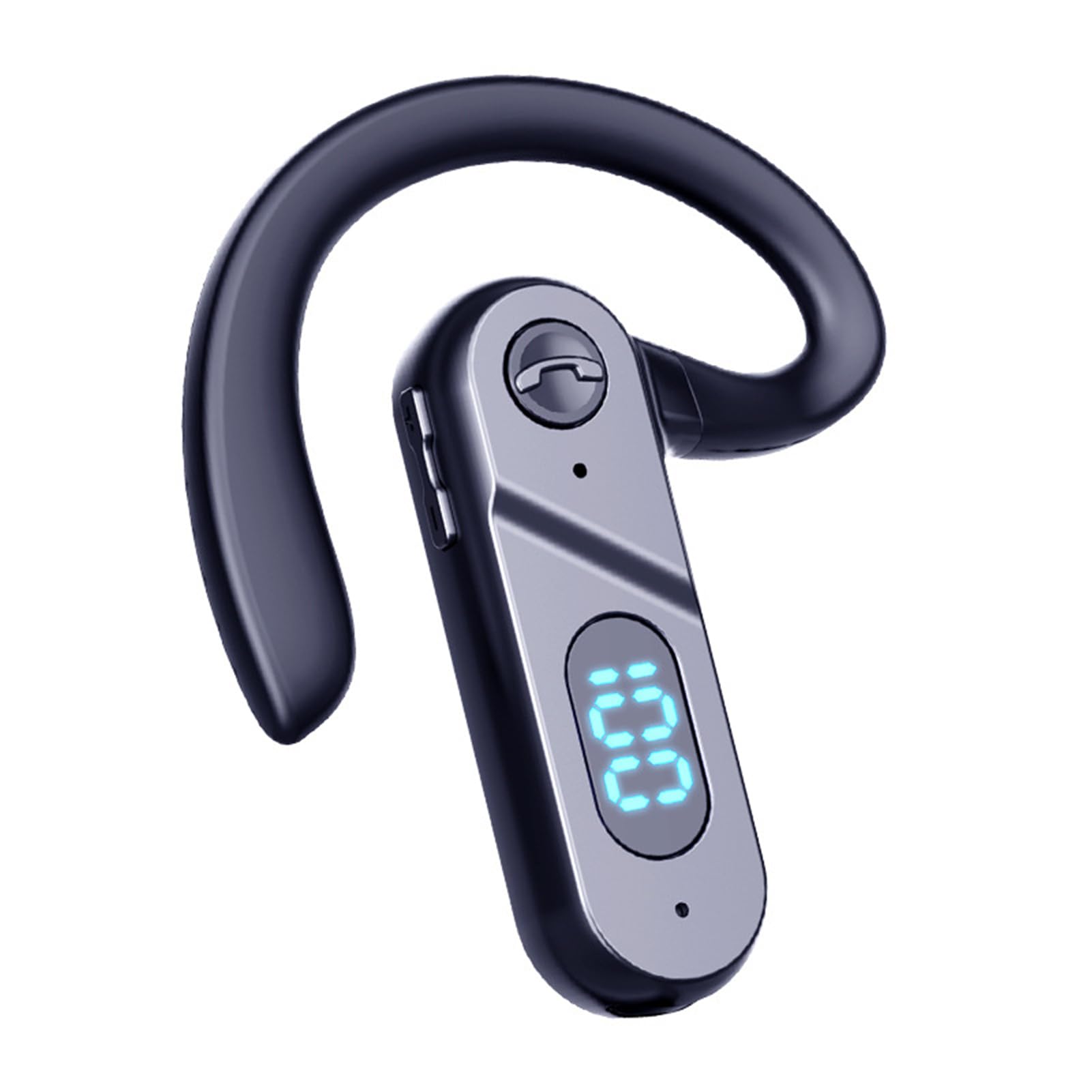 STFMHEZ Bluetooth 5.2 Wireless Earpiece - Single Ear Bone Conduction Headset with Noise Canceling Mic, Digital Display & Voice Control for Hands-Free Calling - Perfect for Sports, Business Meetings & Driving