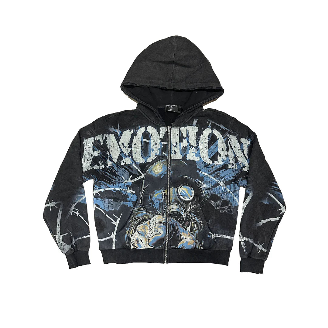 Radioactive Acid Wash Hoodie - Trendy Distressed Unisex Pullover for Streetwear & Casual Outfits | Perfect for Concerts, Festivals & Urban Fashion