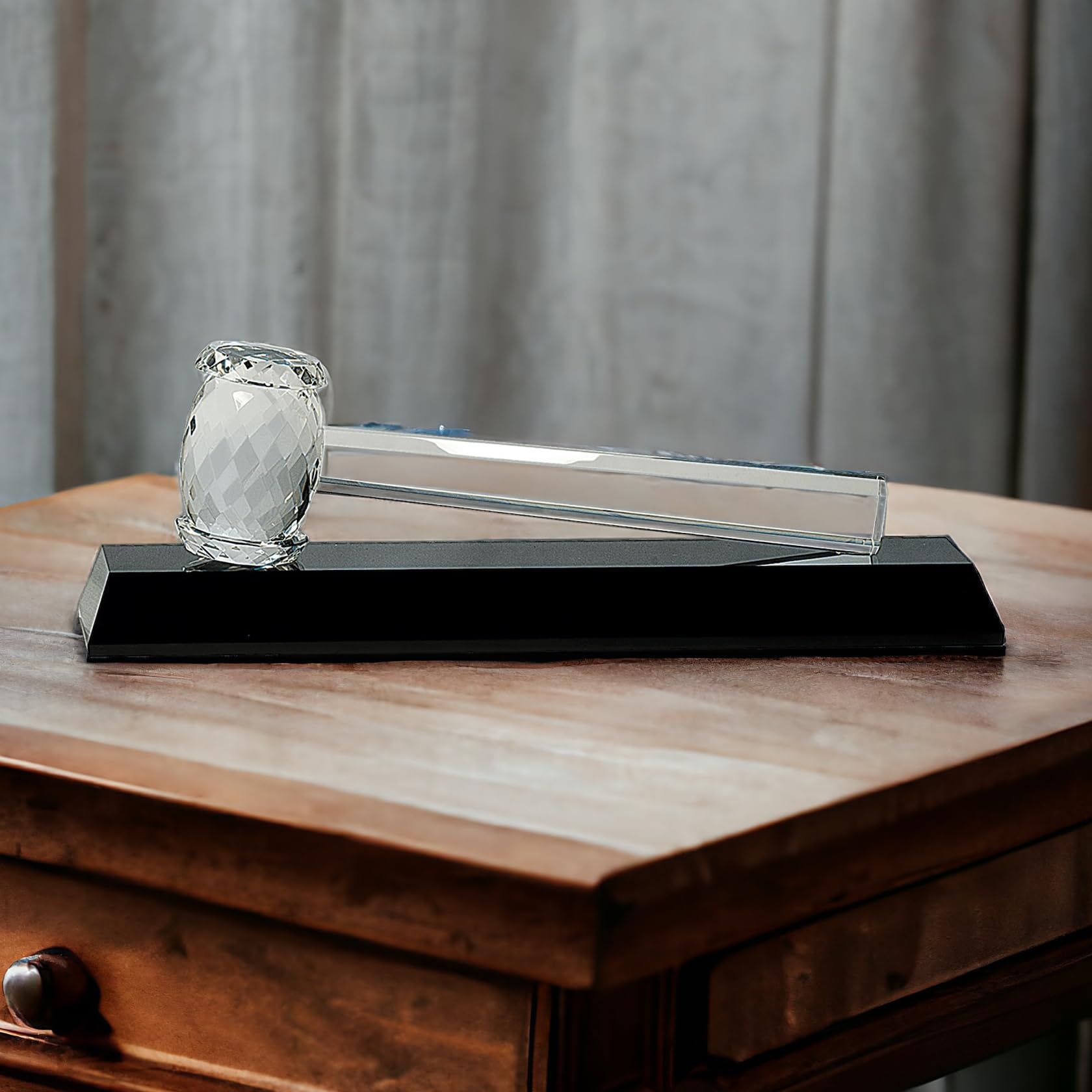 Custom Engraved Crystal Gavel - Personalized Judge Hammer for Courtroom, Wedding, Auction & Awards Ceremony - Free Laser Engraving Included
