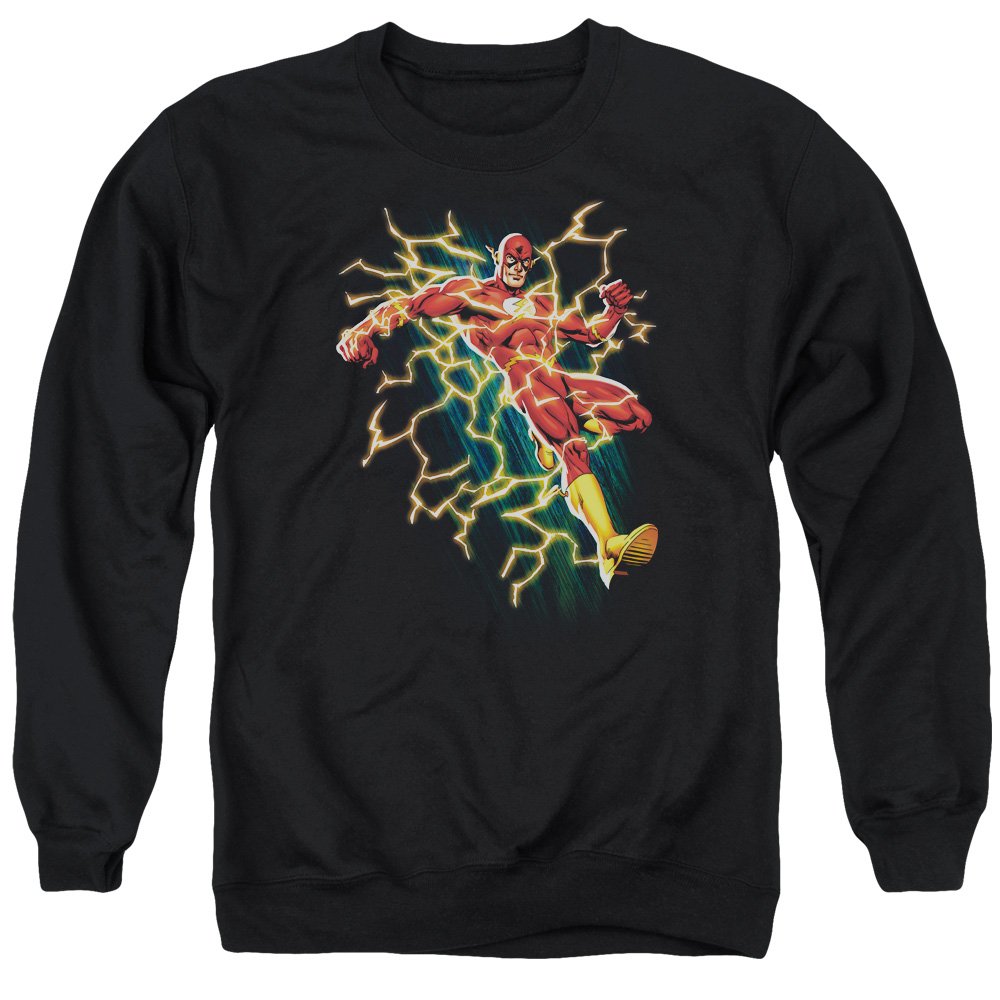 JLA Flash Symbol Knockout Unisex Adult Crewneck Sweatshirt - Comfortable Casual Wear for Men & Women - Perfect for Cosplay, Superhero Fans & Everyday Fashion