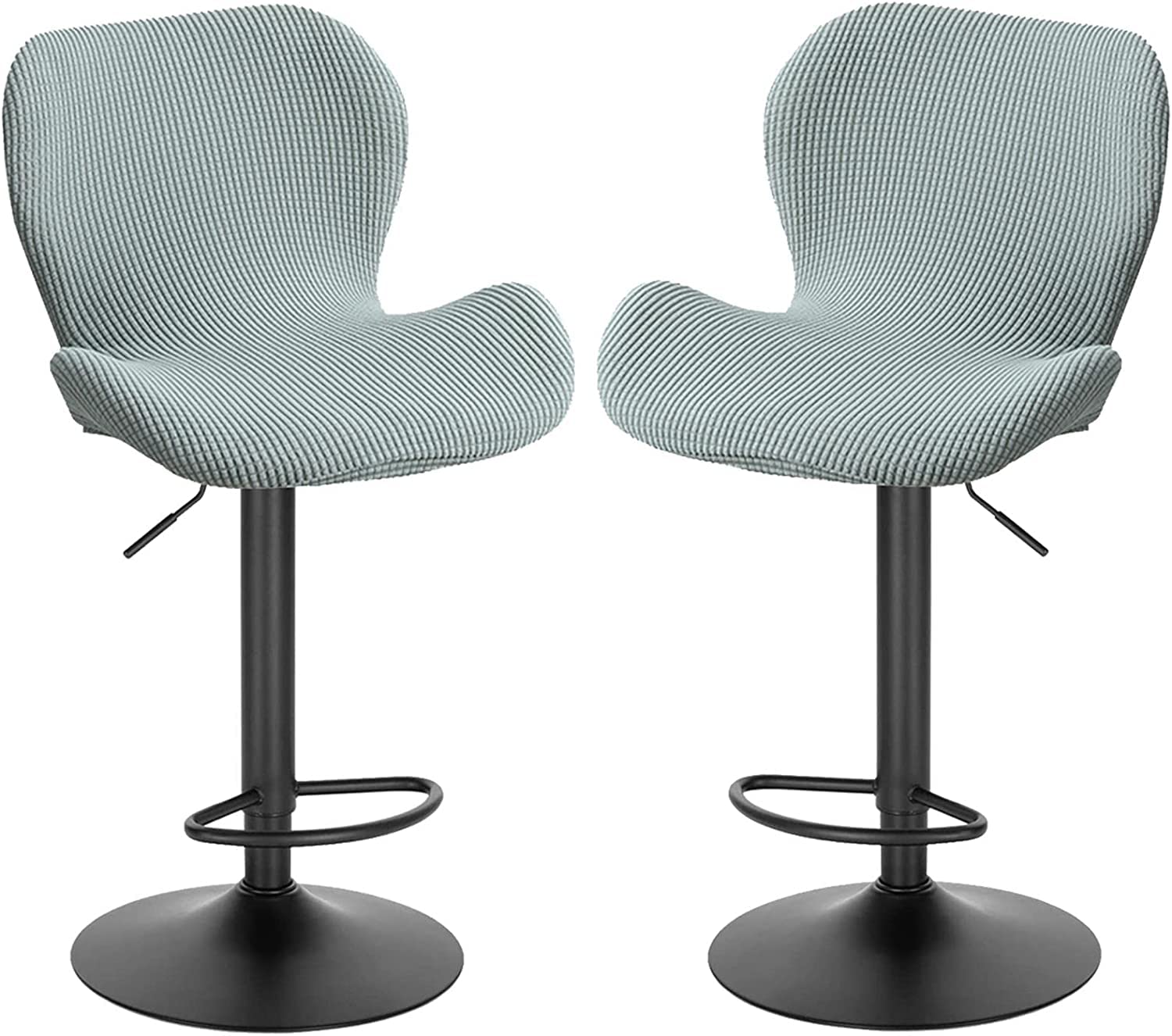 Modern Stretch Slipcovers for Bar Stools - Curved Backrest Swivel Kitchen Chair Covers (2 Pack) - Fits High Bar & Counter Stools - Perfect for Dining, Breakfast Nook & Home Decor (Color: K)