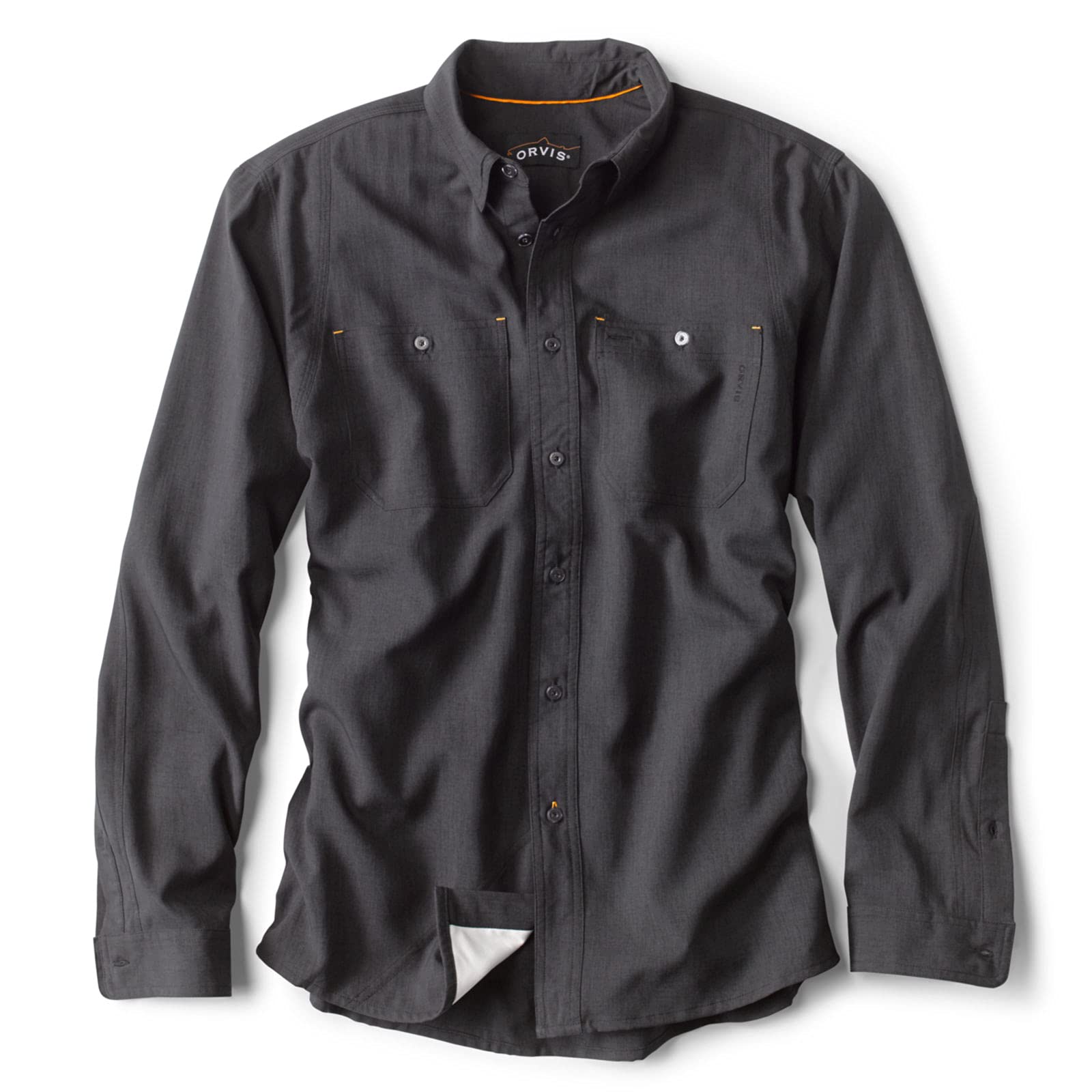 Orvis Tech Chambray Work Shirt for Men - Tall Size Durable Comfort Fit Button Down Shirt - Perfect for Outdoor Work, Casual Wear & Hiking Adventures