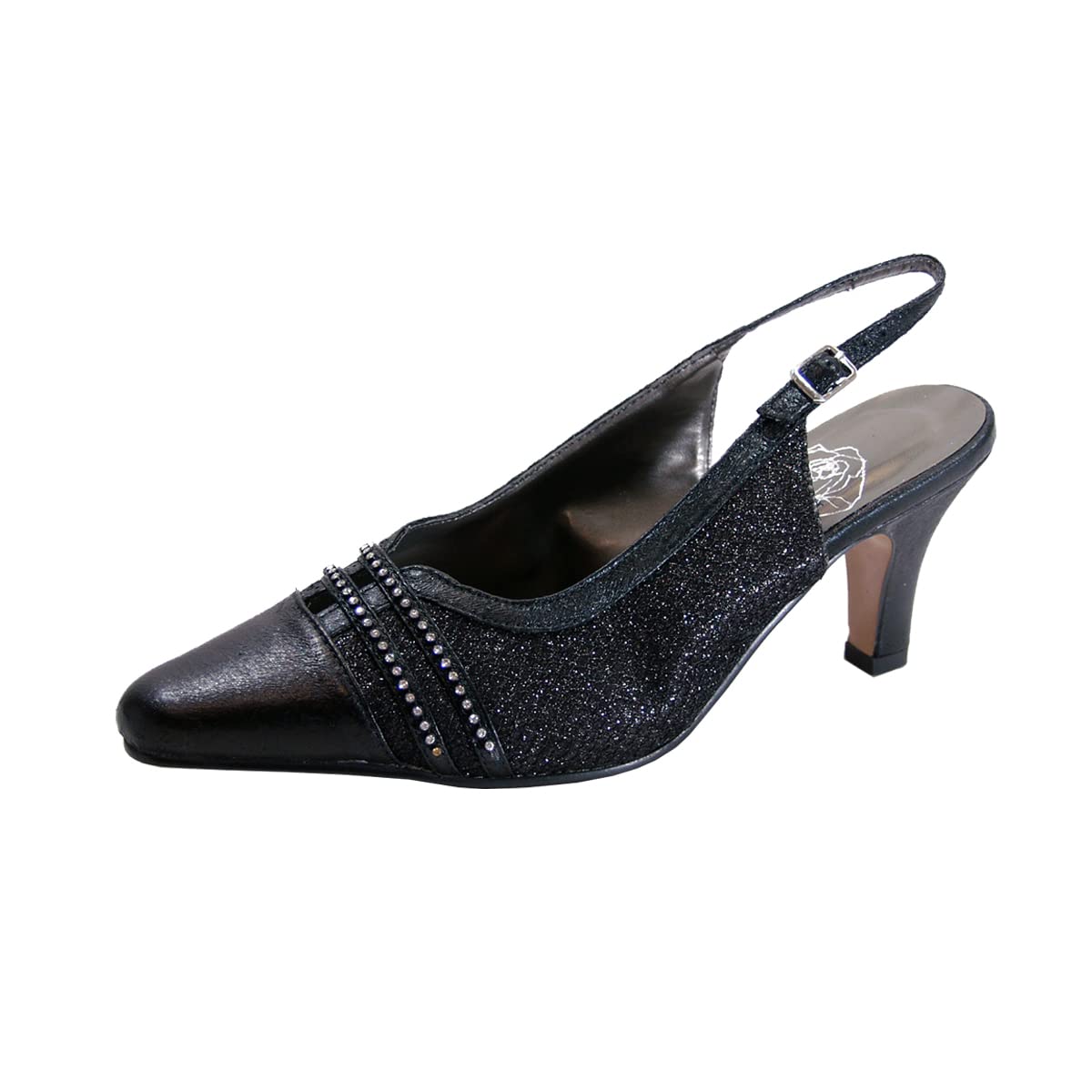 Floral Print Janice Women's Wide Width Dress Slingback Pumps - Comfortable Heels for Work, Wedding & Special Occasions