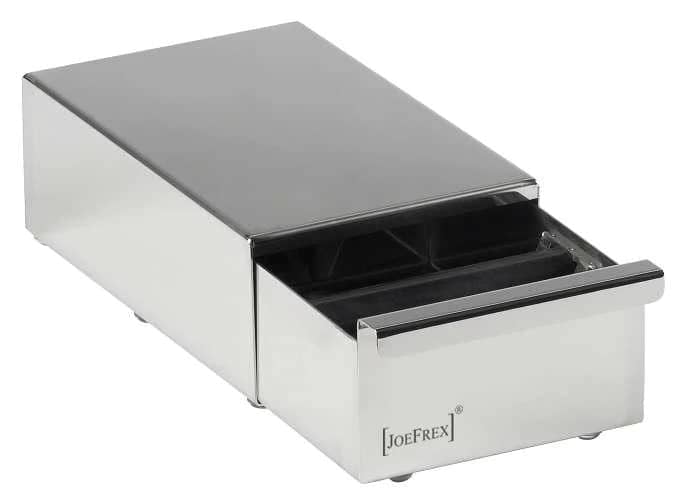 Joe Fex Knock Box Drawer Base Metal Mini - Premium Espresso Grounds Container for Coffee Shops & Home Baristas | Compact Coffee Accessory for Espresso Machines & Coffee Stations