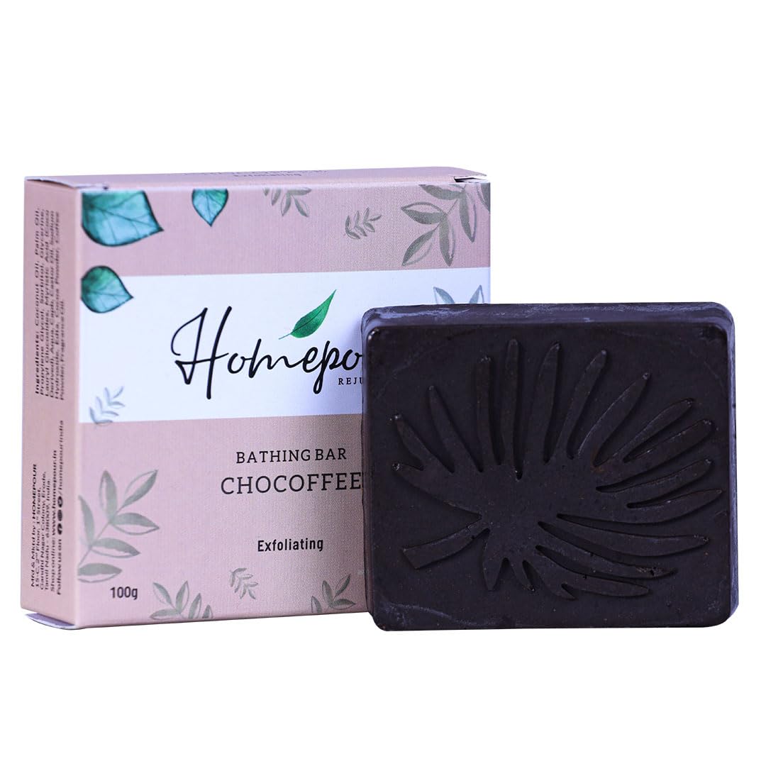Exfoliating Chocoffee Soap Bar - 100g Handmade Coffee & Chocolate Bath Soap with Natural Scrub - Moisturizing & Aromatherapy for Dry Skin - Perfect for Shower, Gift Sets & Spa Relaxation