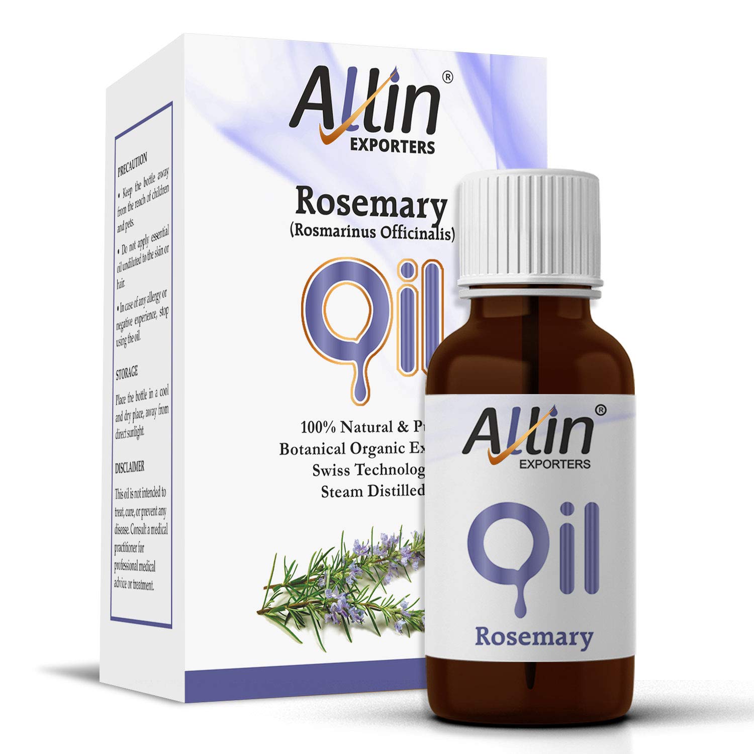 100% Pure & Natural Rosemary Essential Oil for Hair Growth, Skin Care, Aromatherapy & DIY Blends - Therapeutic Grade, 15ml - Perfect for Massage, Diffusers & Homemade Beauty Products