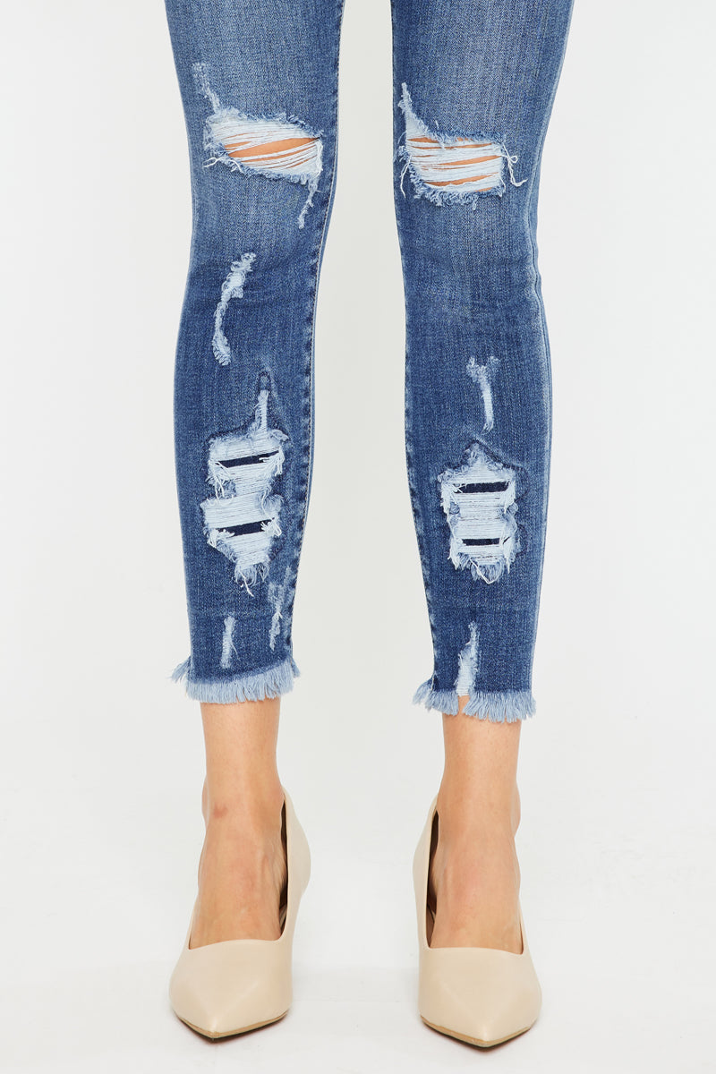 Trixie Mid Rise Ankle Skinny Jeans for Women - Stretch Denim Pants, Comfortable Slim Fit Jeans - Perfect for Casual Wear, Office Outfits & Date Nights