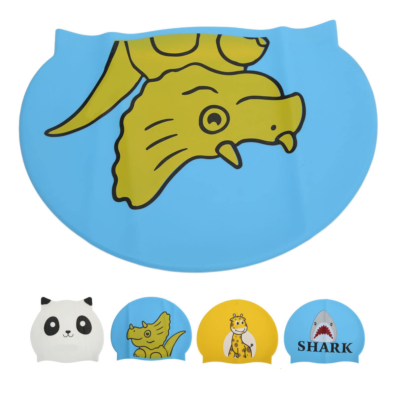 Qinlorgo Kids Swimming Cap - Anti-Static Silicone Swim Hat for Children Ages 6-12, Heat Resistant for Pool Parties, Beach & Swimming Lessons