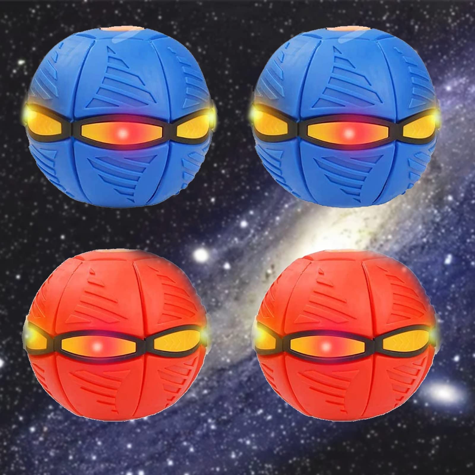 2 Pack LED Flying Saucer UFO Ball Toy for Kids - Portable Magic Light Up Disc with Flashing Lights, Outdoor Play, Stress Relief Gift for Boys and Girls - Perfect for Birthday Parties, Backyard Fun, and Nighttime Games