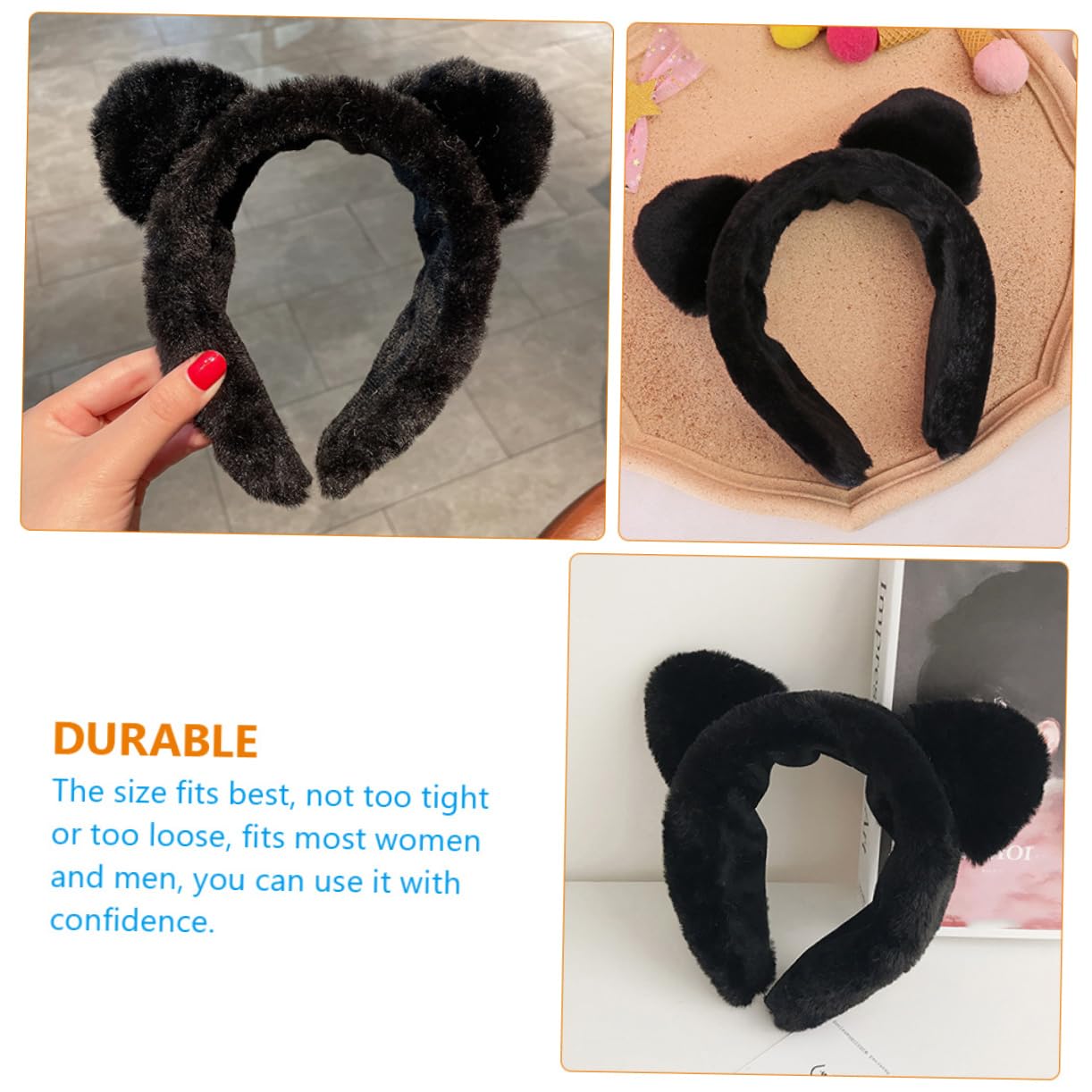 Beavorty 10 Pcs Soft Plush Cat Ear Headbands for Women - Adjustable Spa Hairbands for Washing Face, Skincare, Makeup & Hair Care - Cute & Comfortable Headbands for Girls, Facial & Bath Accessories