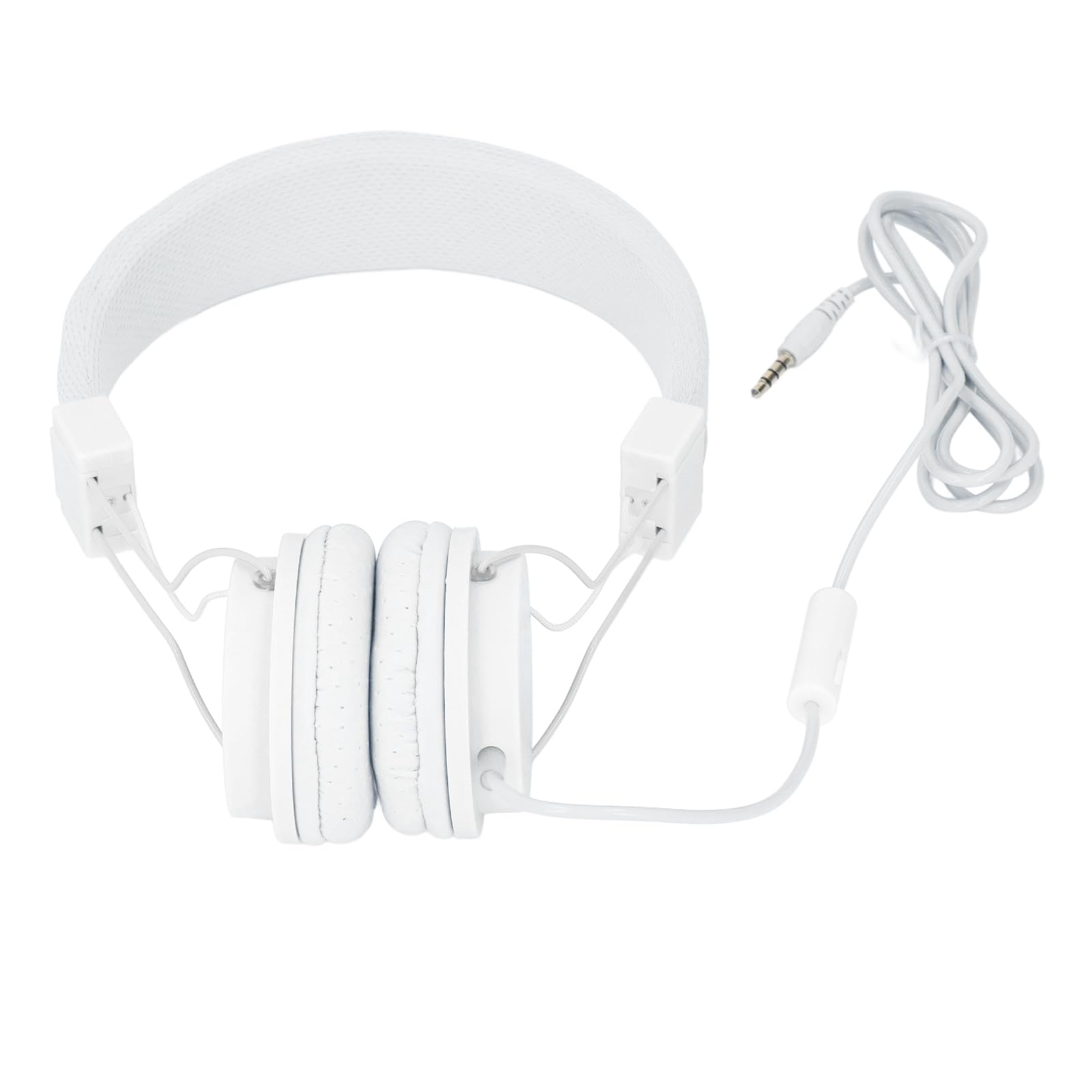 Fabater Wired Stereo Headphones with Microphone - Enhanced Surround Sound, Adjustable Headband for PC, Laptop, Gaming & Music - Comfortable Over-Ear Design (White) - Perfect for Work, Study, Online Classes & Entertainment