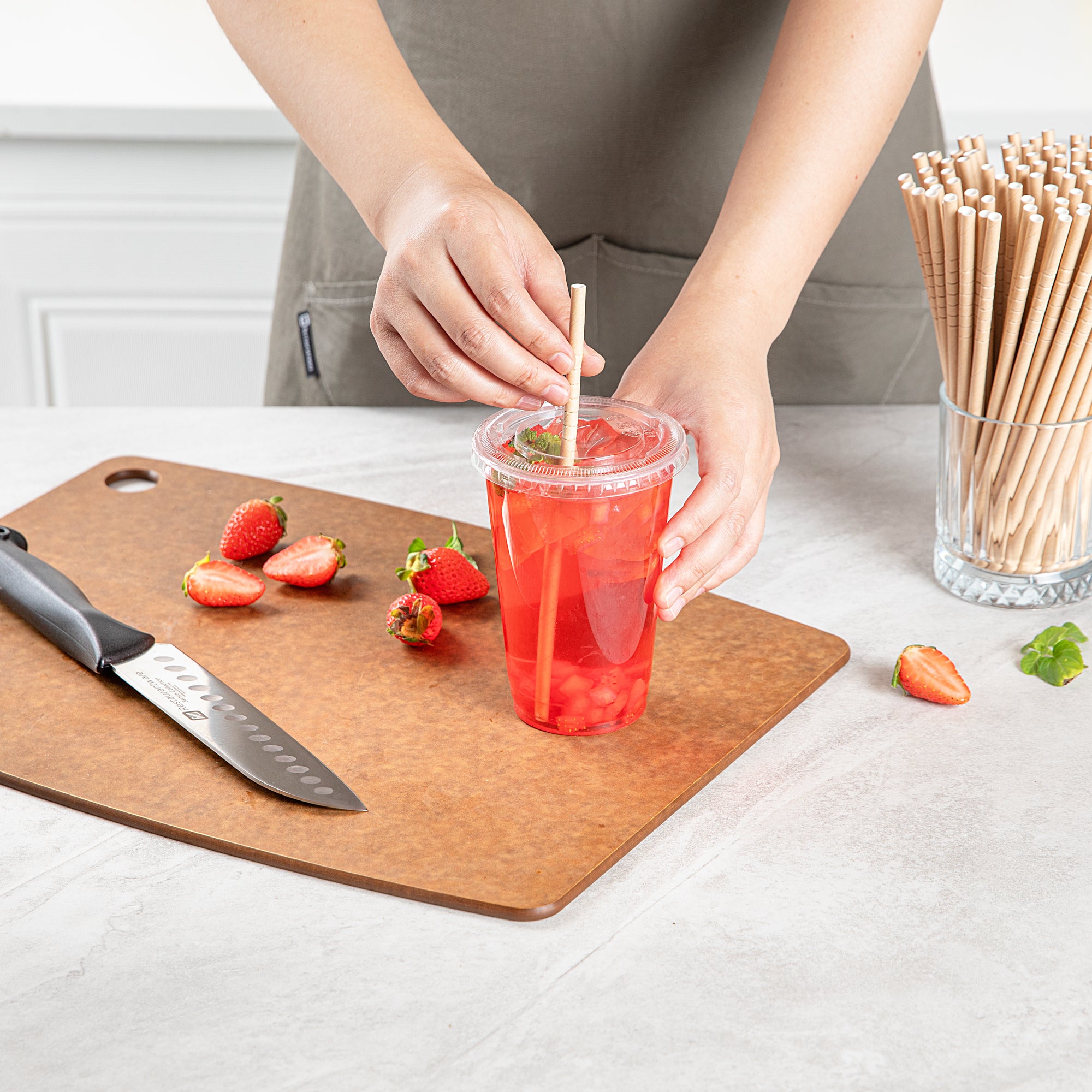Eco-Friendly Biodegradable Kraft Paper Straws - 6mm x 7 3/4