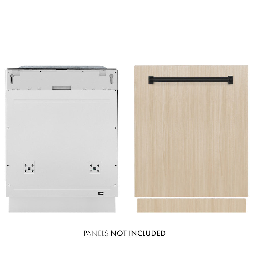 ZLINE Autograph Edition 24 Inch Monument Series Dishwasher - 3rd Rack, Top Touch Control, Tall Tub, Custom Panel Ready with Matte Black Handle, 45dBa Ultra Quiet (DWMTZ 24 MB) - Perfect for Modern Kitchens and Open Concept Homes