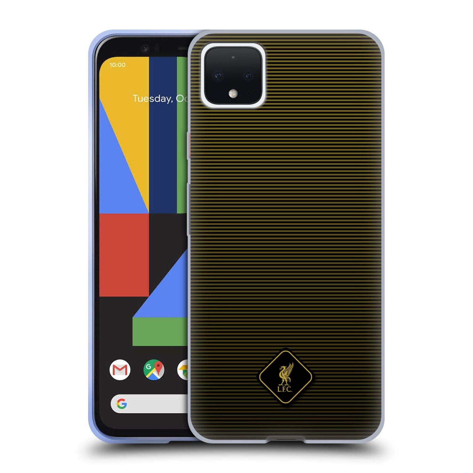 Head Case Designs Liverpool FC Black & Gold Crest & Liverbird Soft Gel Case for Google Pixel 4 XL - Protective Phone Cover for Fans & Supporters