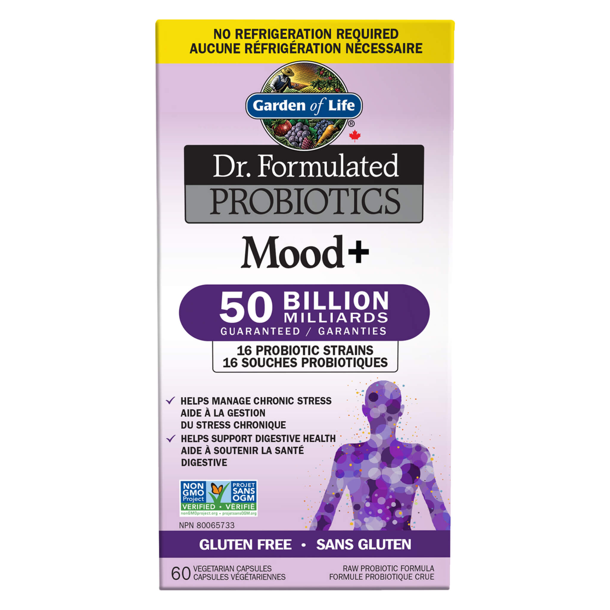 Dr. Formulated Probiotics Mood+ with 50 Billion CFU - Supports Gut Health, Stress Relief & Emotional Balance - Perfect for Daily Wellness & Travel