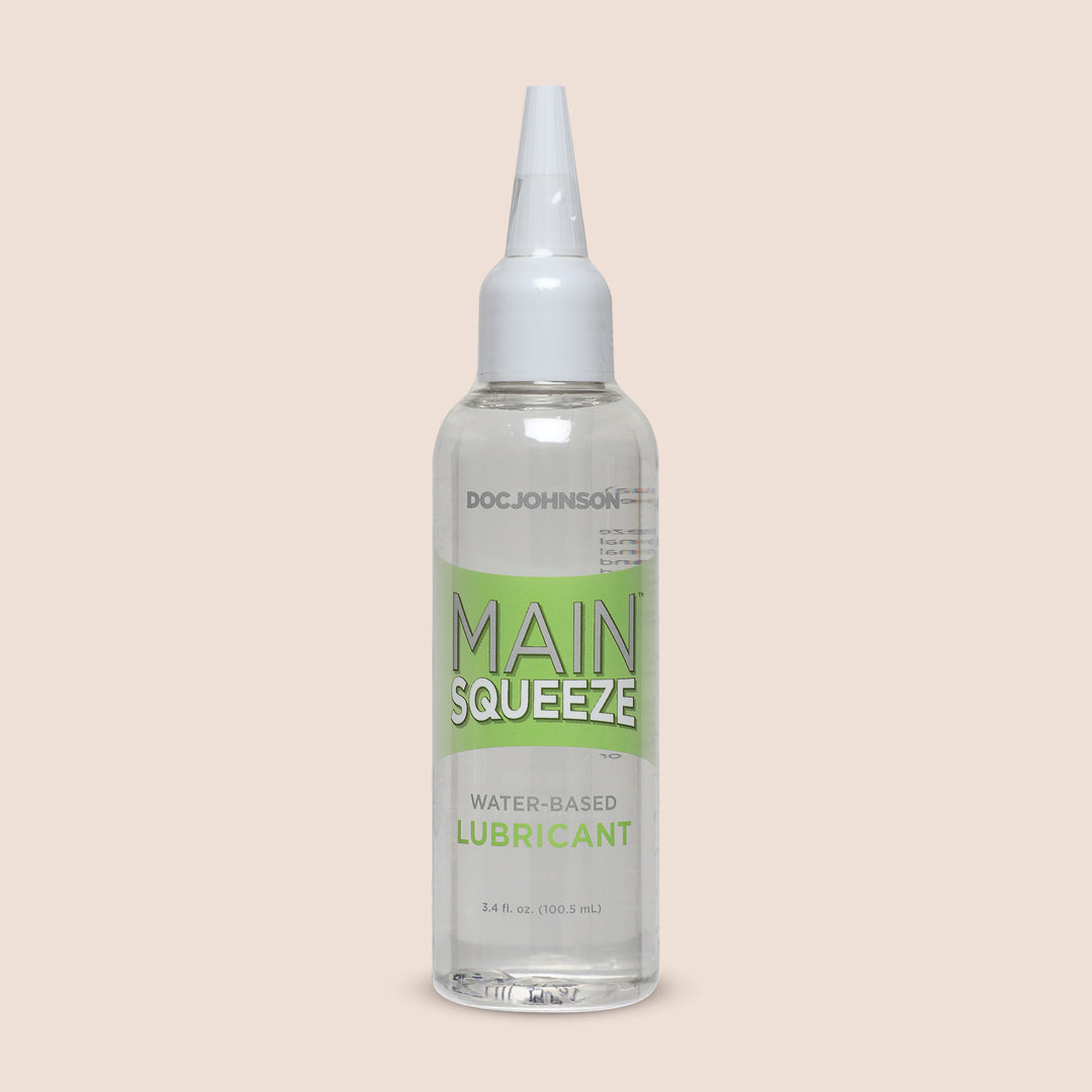 Main Squeeze Water-Based Personal Lubricant - 3.4 Oz Bottle | Long-Lasting & Hypoallergenic | Perfect for Couples & Sensitive Skin | Intimate Use & Massage