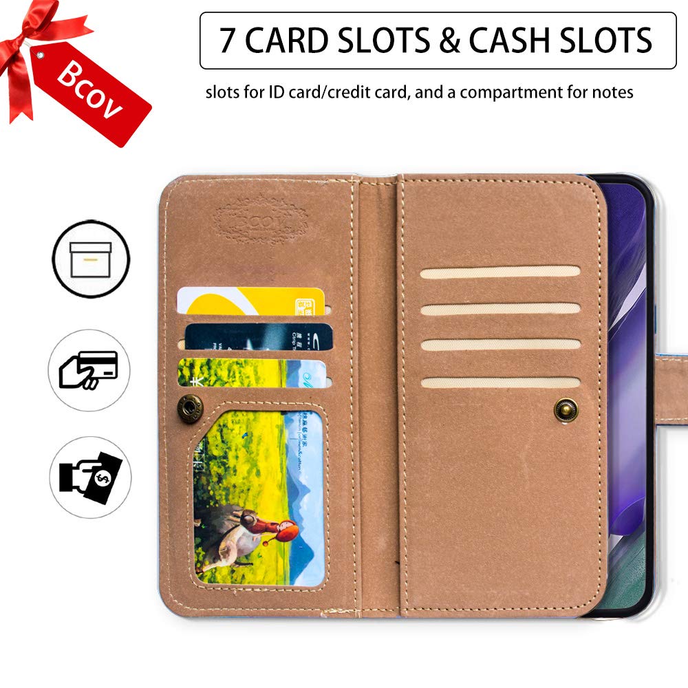 Premium Leather Wallet Case for Samsung Galaxy S22 Ultra - Green Cat Yellow Cat Design with Multi-Card Slots, Flip Cover & Wrist Strap | Perfect for Everyday Use, Travel & Business Meetings