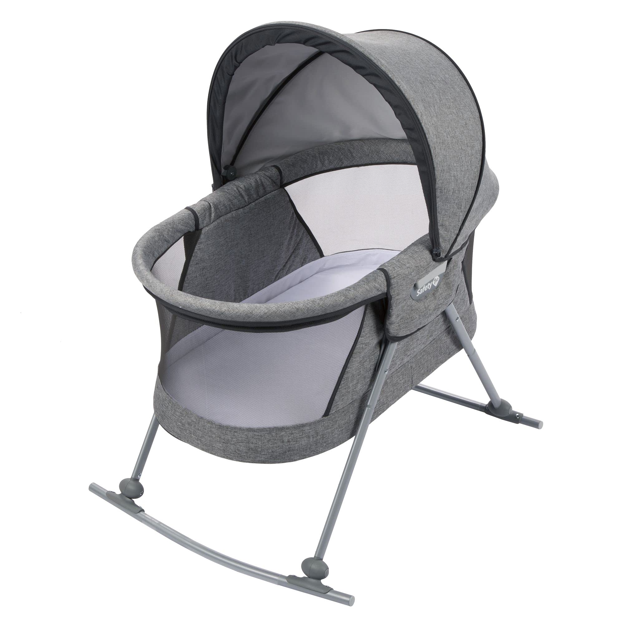 Safety 1st Portable Baby Bassinet with Rocking Motion - Lightweight Travel Crib with Carry Bag, Nightfall Design - Perfect for Nursery, Bedroom & On-the-Go Parenting