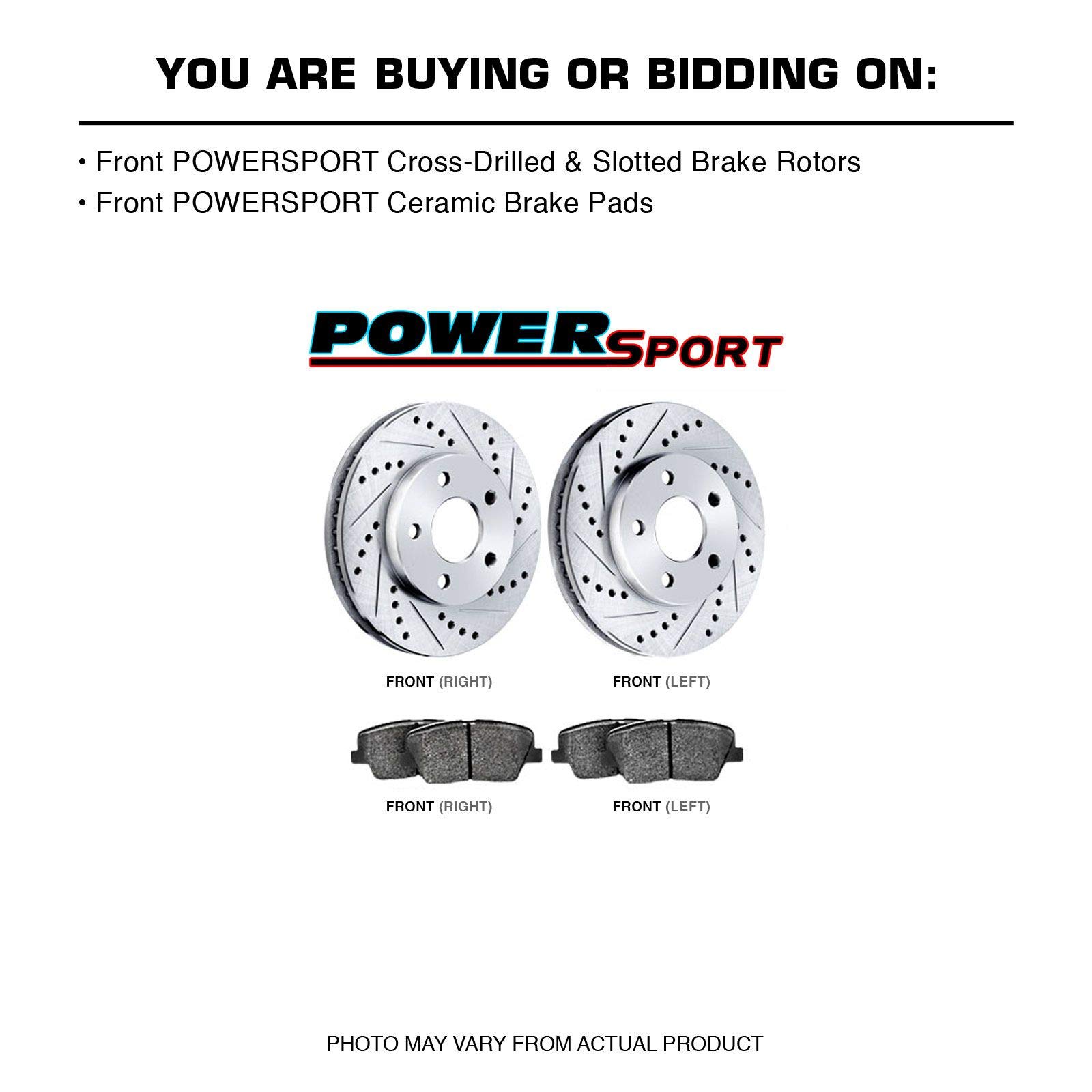 High-Performance Power Sport Front Brake Kit - Ceramic Brake Pads & Rotors for 1993-1998 Toyota T100 | Durable Stopping Power for Off-Roading, Towing & Daily Driving