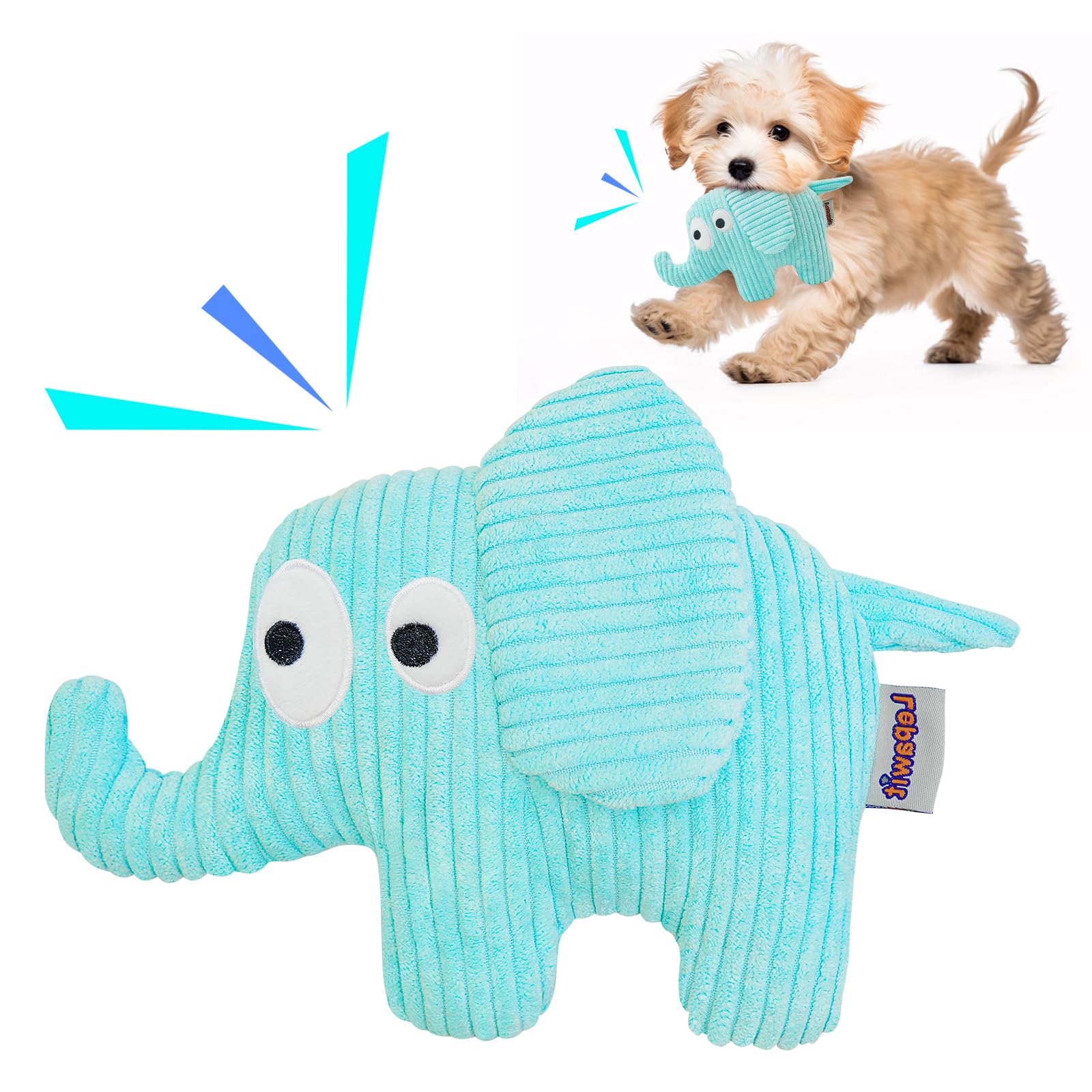 Durable Squeaky Dog Toys for Small & Medium Dogs - Soft Plush Elephant Chew Toy with Non-Shedding Material - Perfect for Indoor Play & Interactive Training Sessions