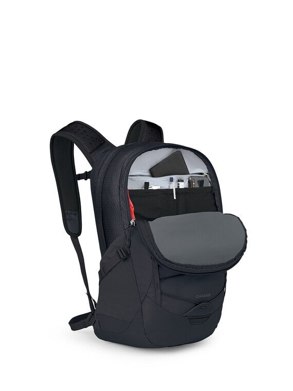 Osprey Quasar 26L Lightweight Water-Resistant Backpack for Men & Women - Perfect for Daily Commute, Travel, Hiking & Work (Black)