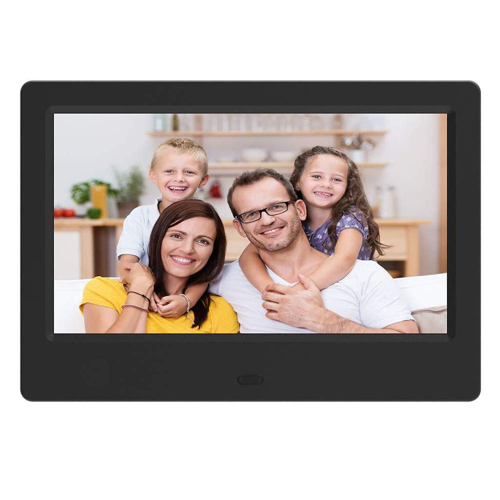 7 Inch Digital Photo Frame with MP3/Video Player, Calendar, Alarm & Remote Control - Supports USB/SD Card - Perfect for Home, Office & Gift Giving (Black)