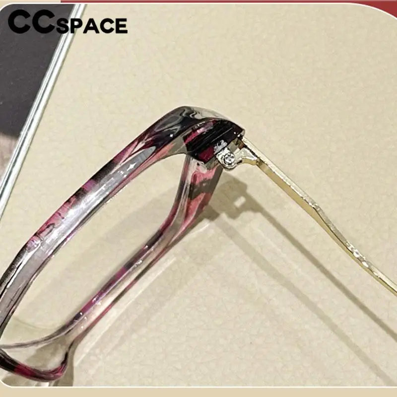 CCspace Women's Full Rim Large Polygon Plastic Eyeglasses 57426 - Trendy Geometric Frame for Women, Lightweight & Durable Eyewear for Work, Reading, and Fashion Accessories