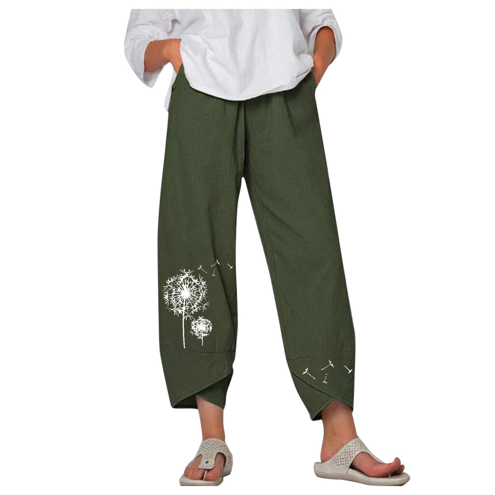 Aniwood Women's High Waist Wide Leg Capri Pants - Summer Casual Yoga Golf Cropped Pants with Pockets | Perfect for Workout, Office Wear & Vacation Outfits