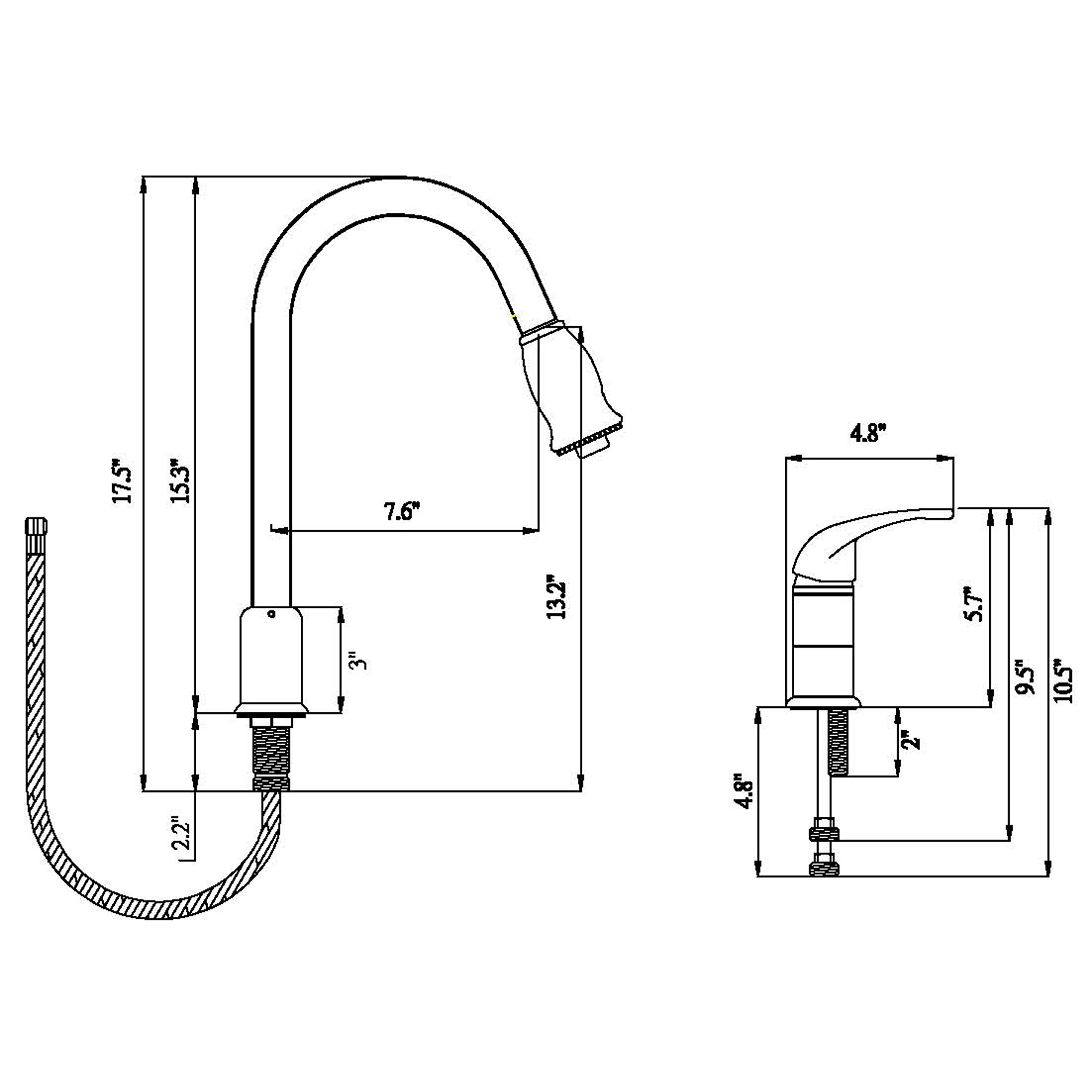Stainless Steel Single Handle Pull Down Kitchen Faucet with Chrome Finish - Perfect for Modern Kitchens & Easy Dishwashing
