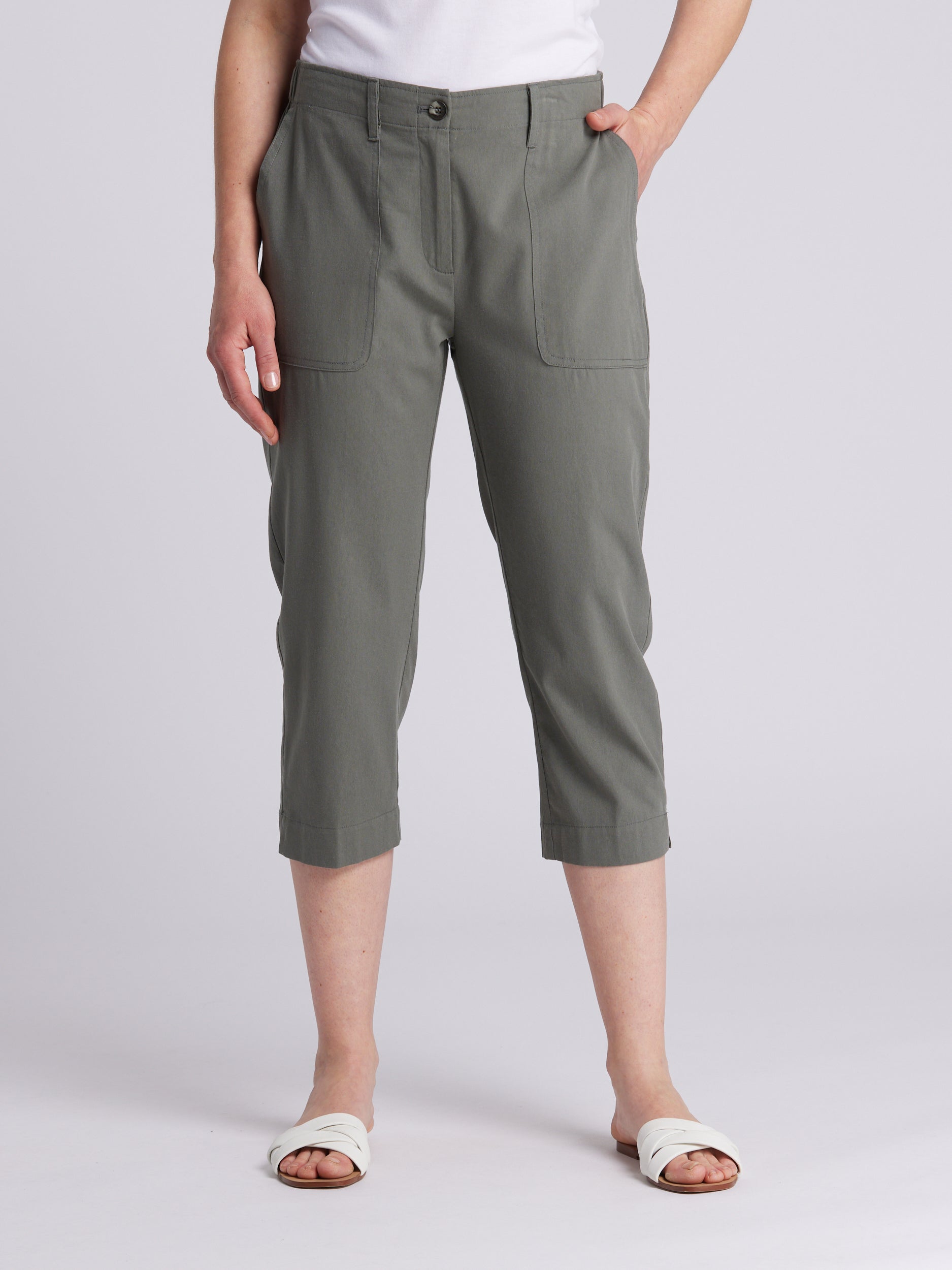 Contessa Women's 3/4 Length Pants - Stretch Comfort Fit Casual Capris for Work & Travel | Perfect for Office, Yoga & Summer Outfits