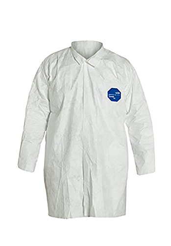 DuPont Tyvek 400 TY210S Disposable Coverall with Open Cuff - White, Large (30 Pack) | Protective Lab Coat for Medical, Industrial & Cleanroom Use | Chemical Resistant Full Body Suit for Healthcare Workers, Laboratories & Manufacturing