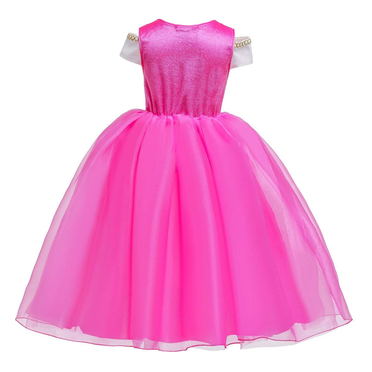 REXREII Girls Princess Sleeping Beauty Costume - Elegant Fancy Dress for Halloween, Cosplay, Christmas Party & Birthday - Includes Accessories - Perfect for Dress-Up, Role Play & Special Occasions