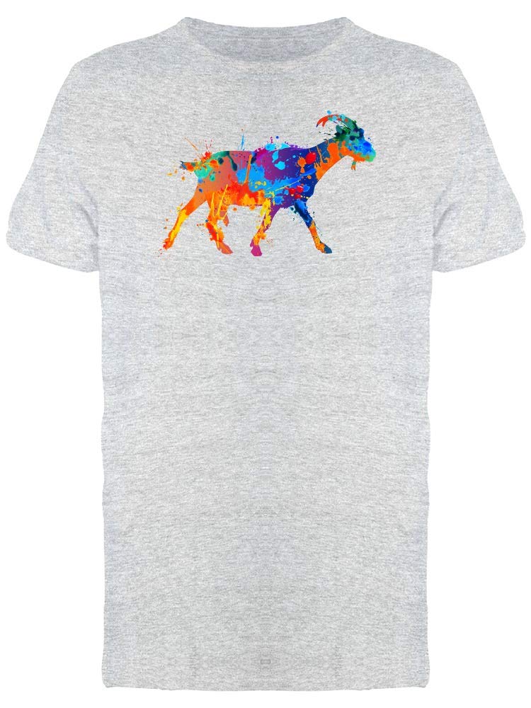 Men's Walking Goat Splash Paint Graphic T-Shirt - Casual Streetwear for Everyday Wear & Urban Fashion