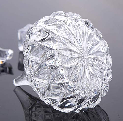 1Pcs 60ML (2OZ) Clear Crystal Glass Candy Dish - Small Decorative Candy Bowl with Lid, Crystal Candy Jar Storage Container for Home, Kitchen, Office - Perfect for Parties, Desserts, Snacks & Table Decor