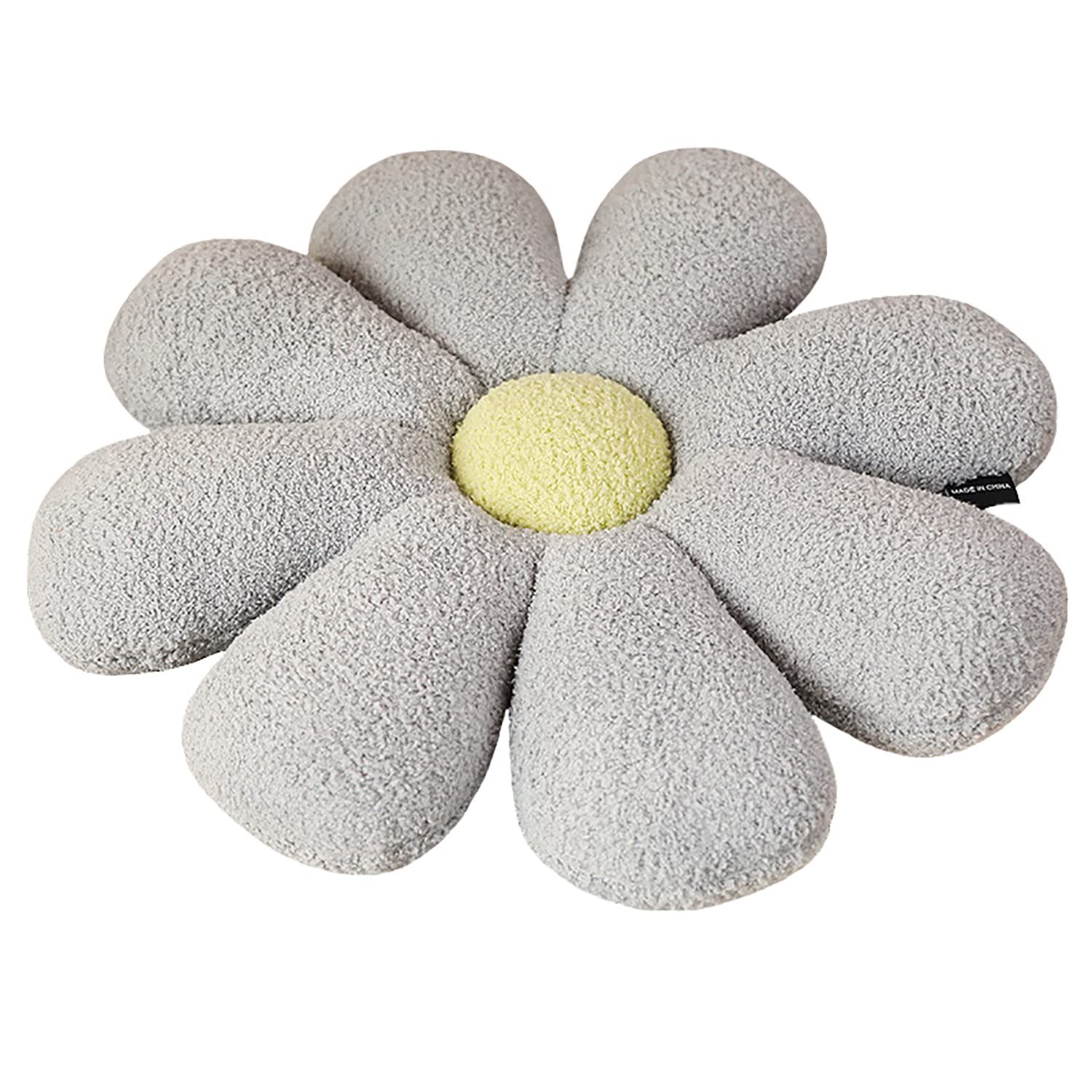 Small Daisy Pillow - Sunflower Cushion for Tatami, Car Seat & Home Decor (23 Inches/58cm, Gray) - Perfect for Living Room, Bedroom, and Office Comfort