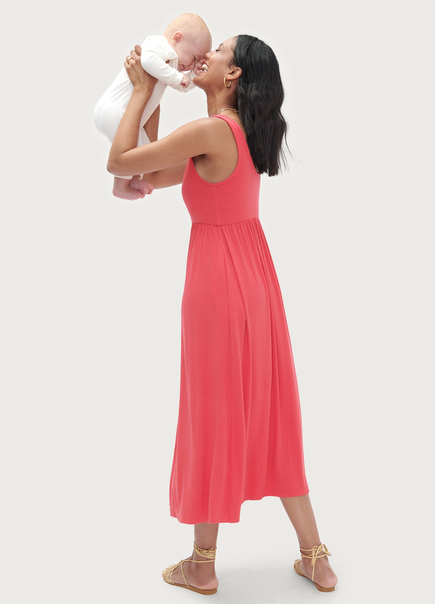 Ultra Soft Ribbed Nursing Tank Dress for Moms - Perfect for Breastfeeding, Maternity Wear & Everyday Comfort
