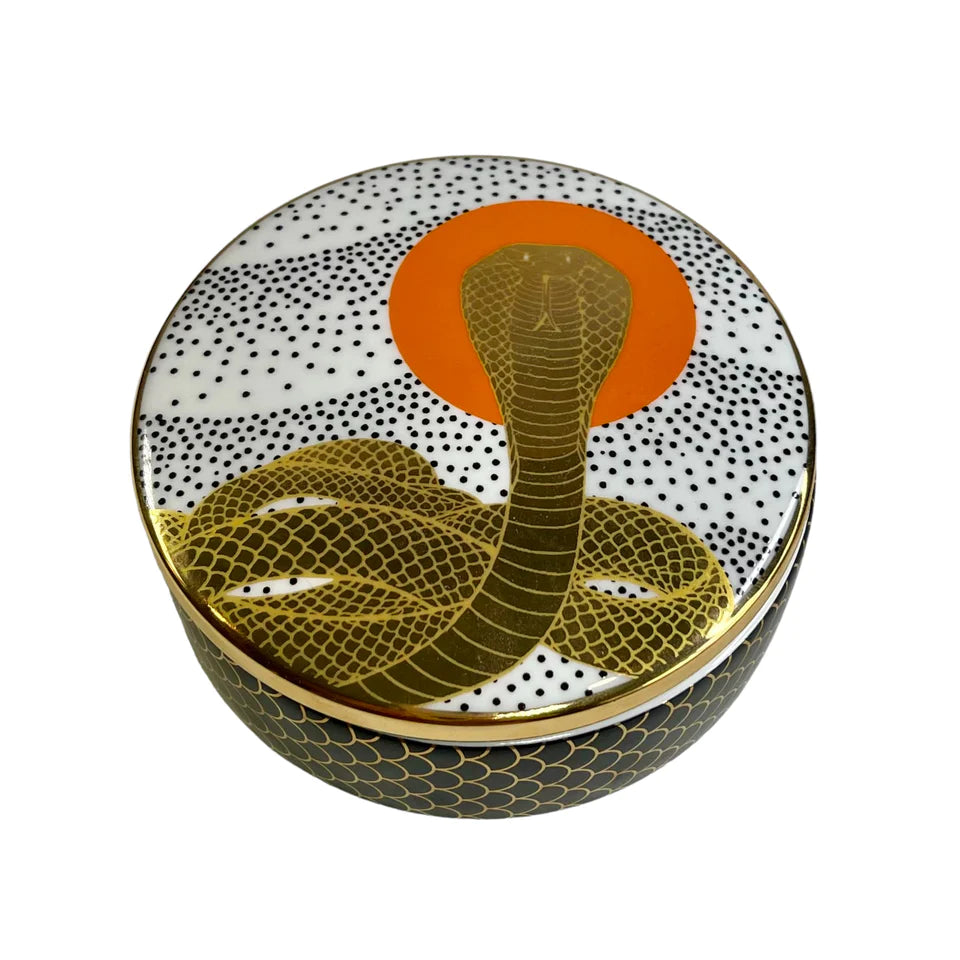 Cobra Rising Ceramic Box - Premium Handmade Decorative Storage Box for Home & Office | Perfect for Jewelry, Keepsakes, and Gift Packaging