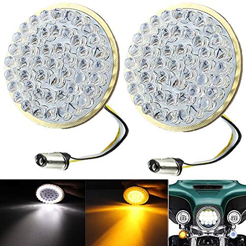 ZYTC 2 Inch LED Turn Signals with Running Light - Bullet Style Front 1157 LED Turn Signal Kit Compatible with Harley Motorcycles - Perfect for Daytime Visibility and Custom Bike Upgrades
