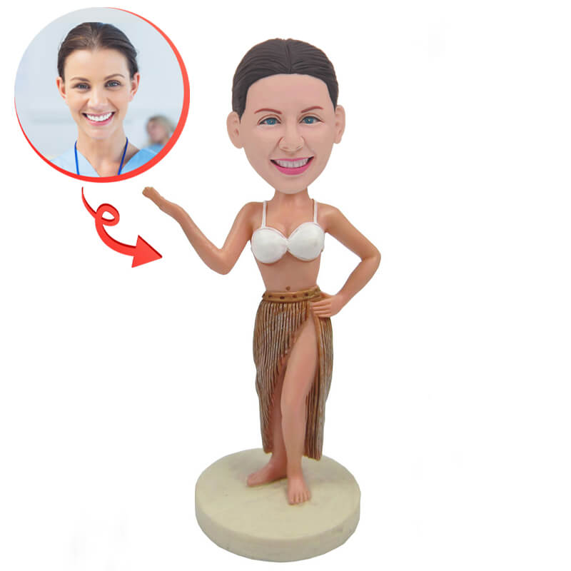 Custom Fashion White Underwear & Split Skirts Bobblehead - Unique Collectible for Home Decor, Office Display, and Gift Giving