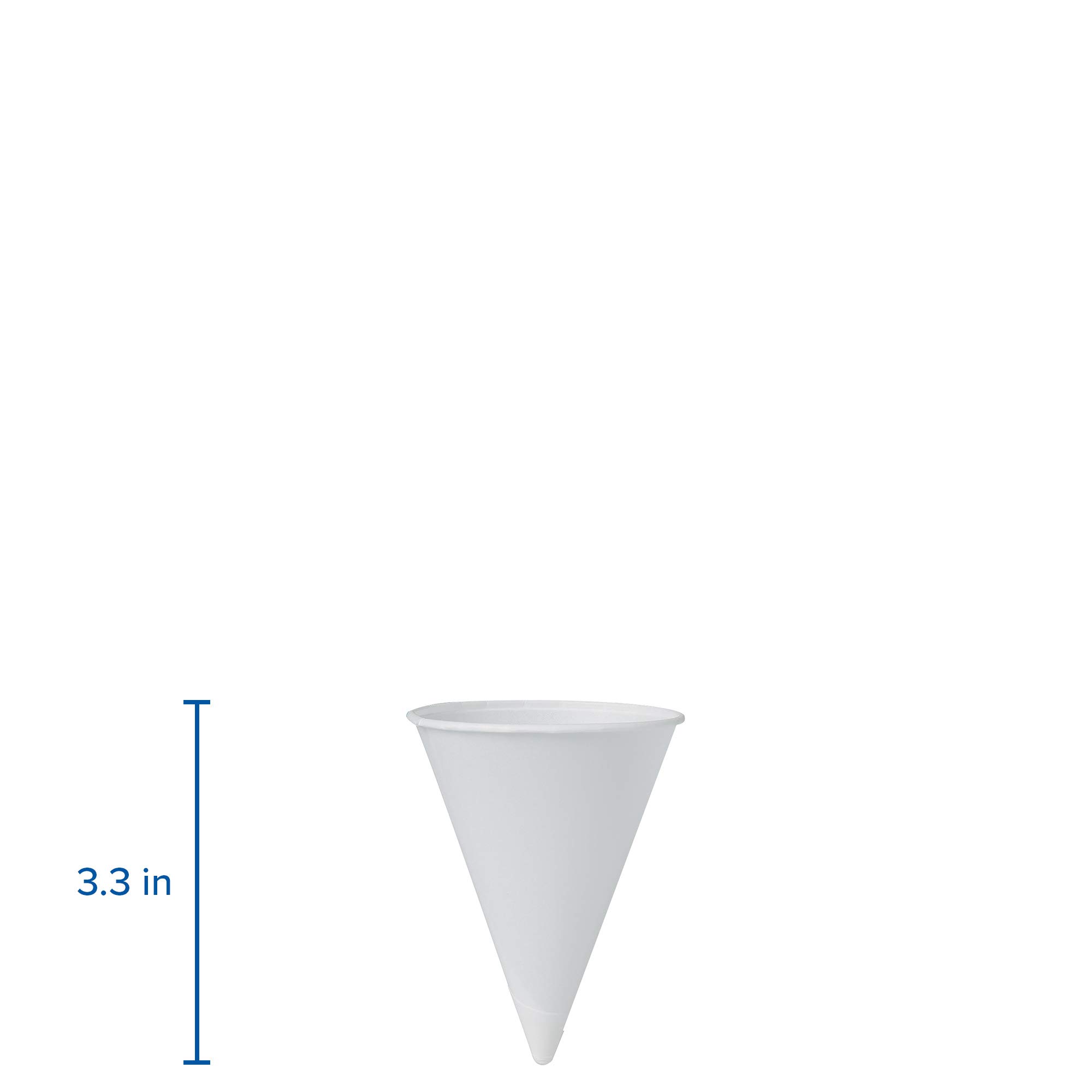 SOLO 4R-2050 4 oz White Paper Cone Cups - Bulk Pack of 5000 Disposable Drink Cups for Parties, Events, and Catering