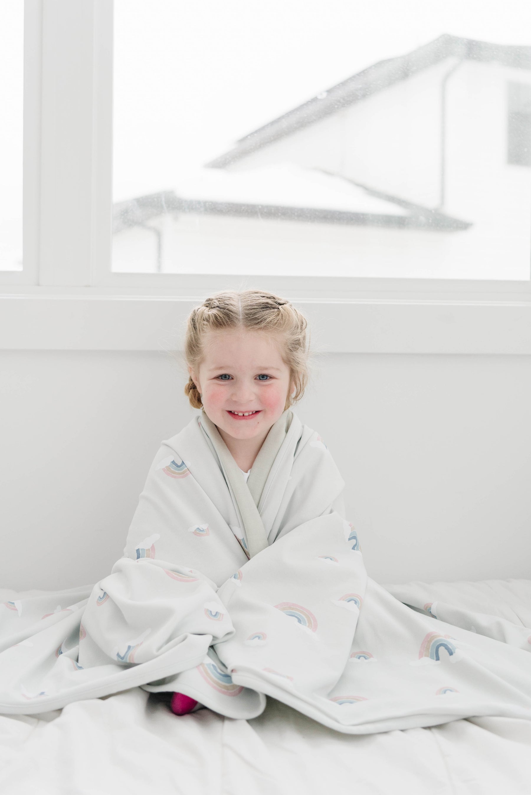 Premium 4-Season Toddler Blanket - Soft Merino Wool & Organic Cotton Blend (52.5