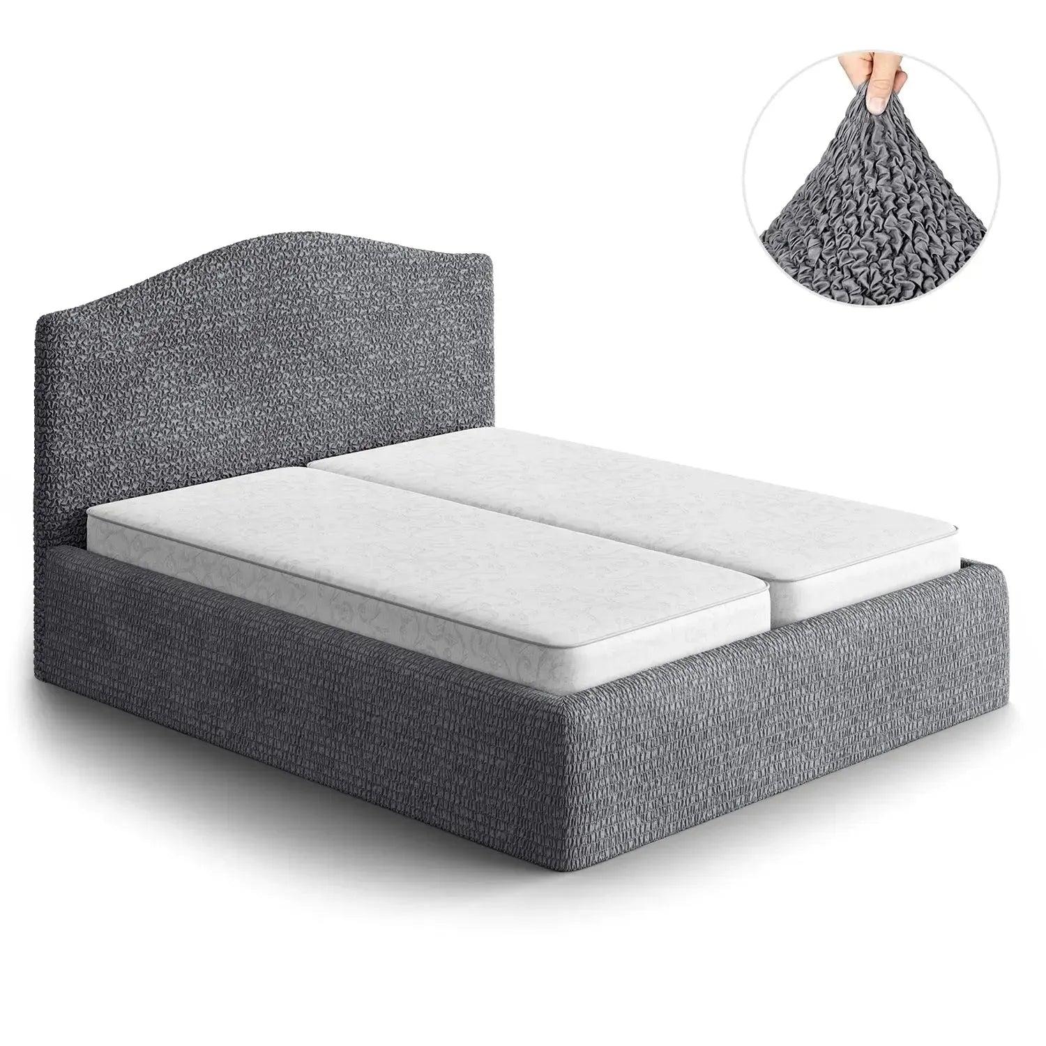 Full/Queen Size Bed Headboard & Frame Slipcover - Microfiber Collection | Elegant Bedroom Upgrade for Home Decor