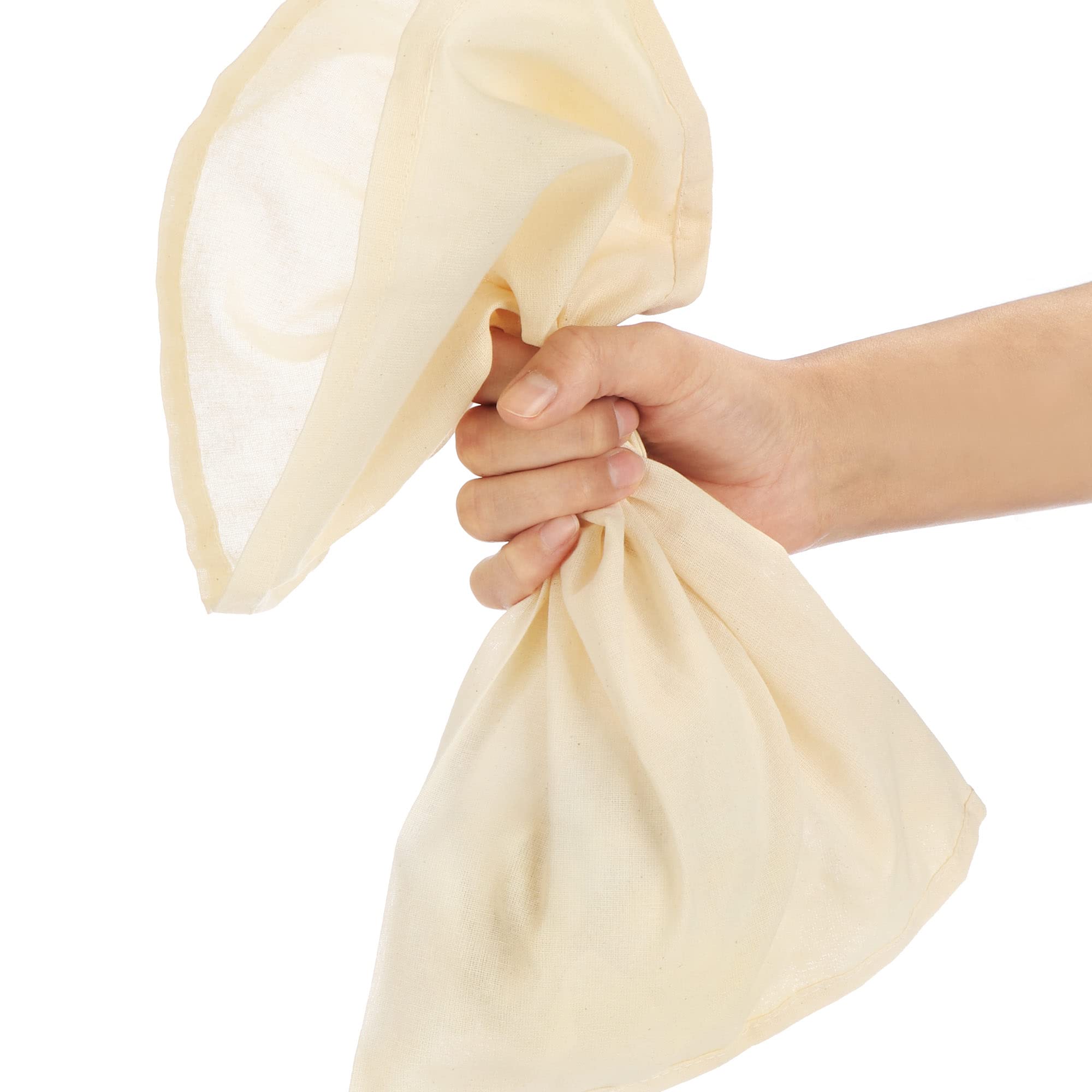 COM-FOUR® 10-Pack 100% Cotton Reusable Potato Press Bags - Multi-Purpose Dumpling Maker & Cheesecloth for Cooking, Baking, Canning - Perfect for Homemade Pierogi, Gnocchi, and Pasta Making