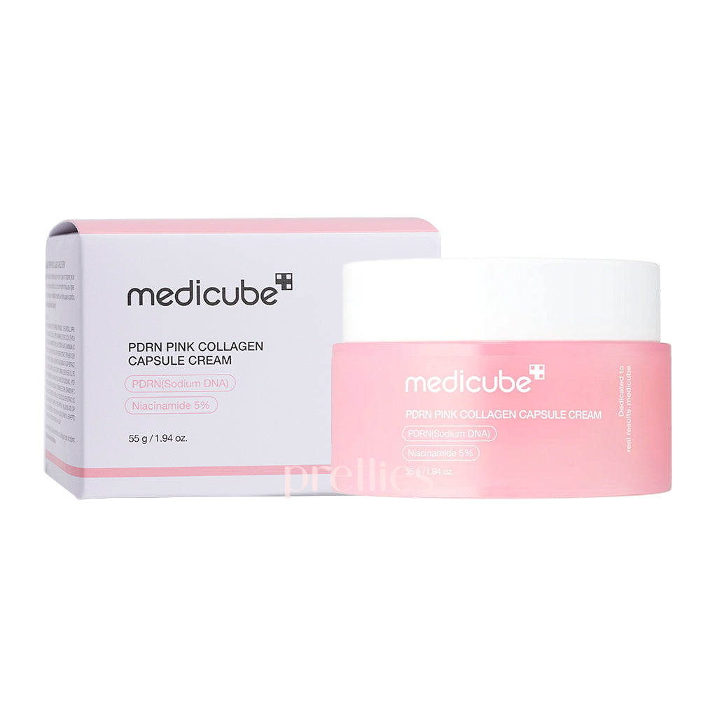Medicube PDRN Pink Collagen Capsule Cream 55g - Anti-Aging Face Moisturizer for Wrinkles & Hydration | Perfect for Night Skincare Routine & Daily Use