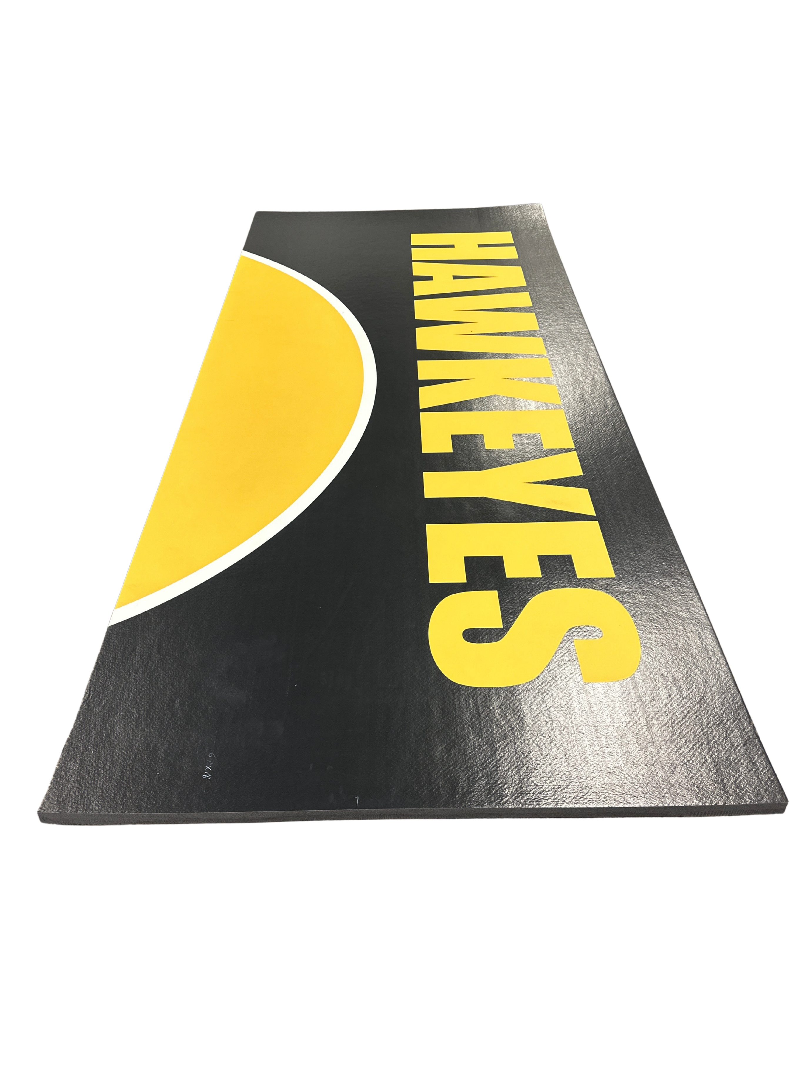 64 x 12' x 1 5/8 Roll Up Wrestling Mat - Black Remnant with Hawkeyes Logo | High-Quality Practice & Competition Mat for Home Gyms, Schools & Training Centers
