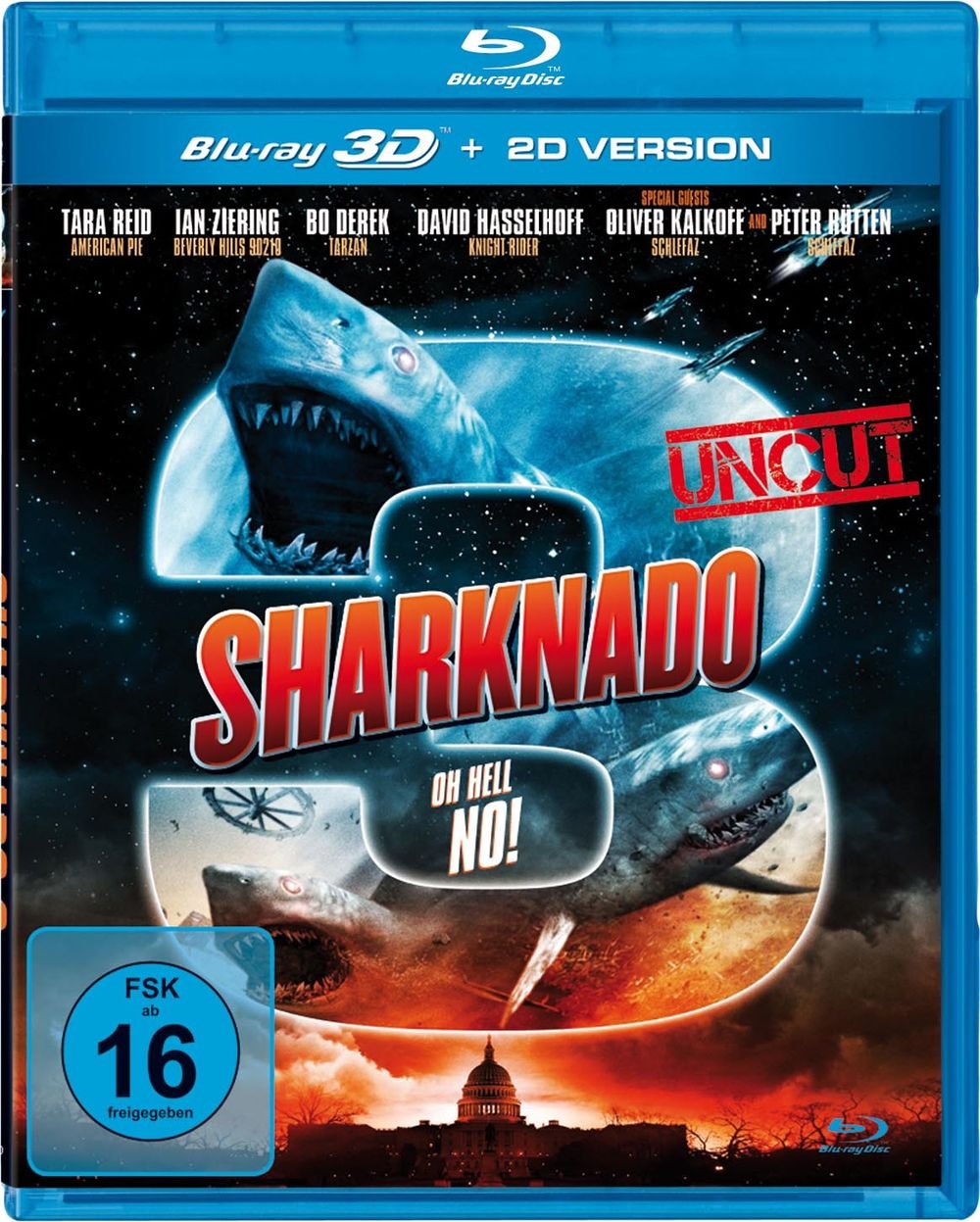Sharknado 3: Oh Hell No! (2015) Blu-ray 3D & 2D Combo - Region B Import from Germany - Perfect for Movie Nights & Cult Film Collections