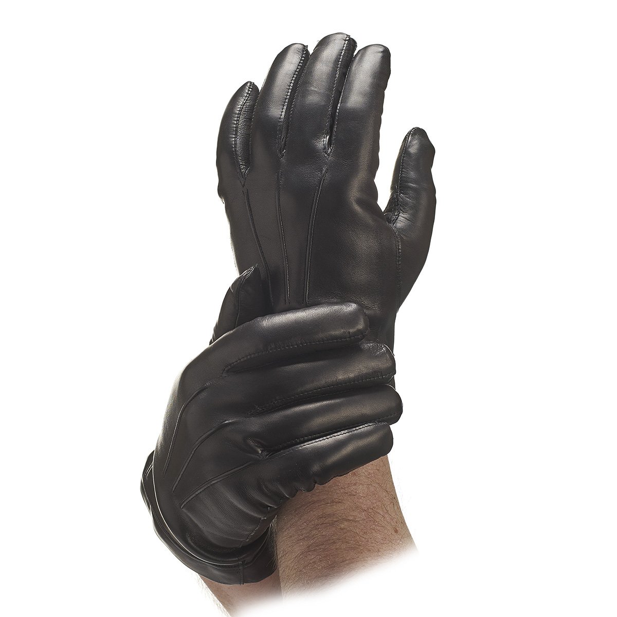 Premium Italian Cashmere Lined Kidskin Gloves for Men - Large Size, Black | Winter Fashion Accessory for Cold Weather & Formal Occasions