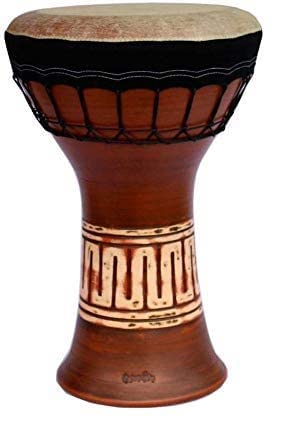 Premium Handcrafted Clay Ceramic Darbuka Drum - Professional Solo Goblet Drum by Emin Percussion EP-004-A - Perfect for Middle Eastern Music, Live Performances & Drumming Enthusiasts