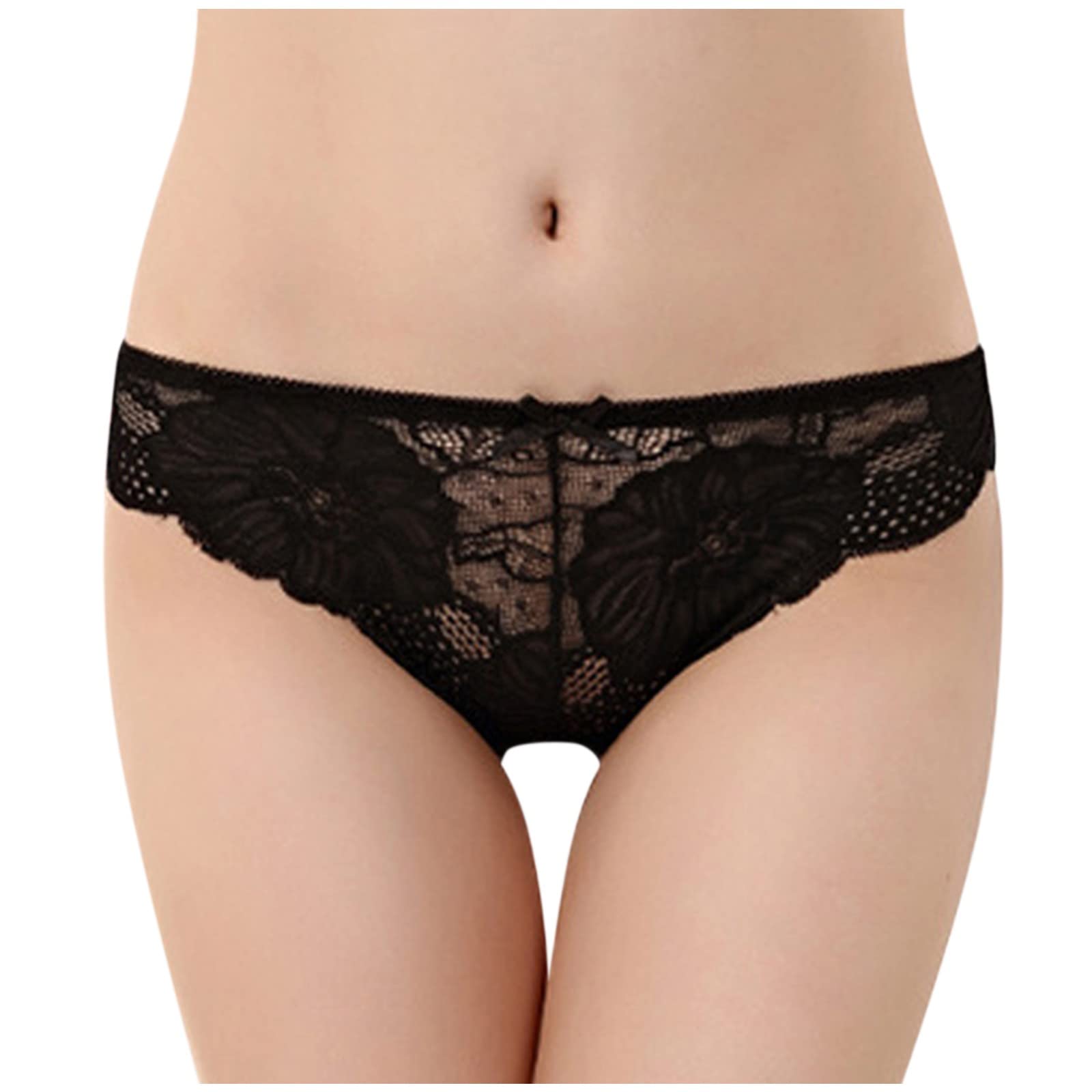 Sexy Lace Underwear for Women - Low Waist Briefs with Bow & Garter Belt Set | Comfortable Lingerie with Stockings | Perfect for Valentine's Day, Bridal Shower & Romantic Nights