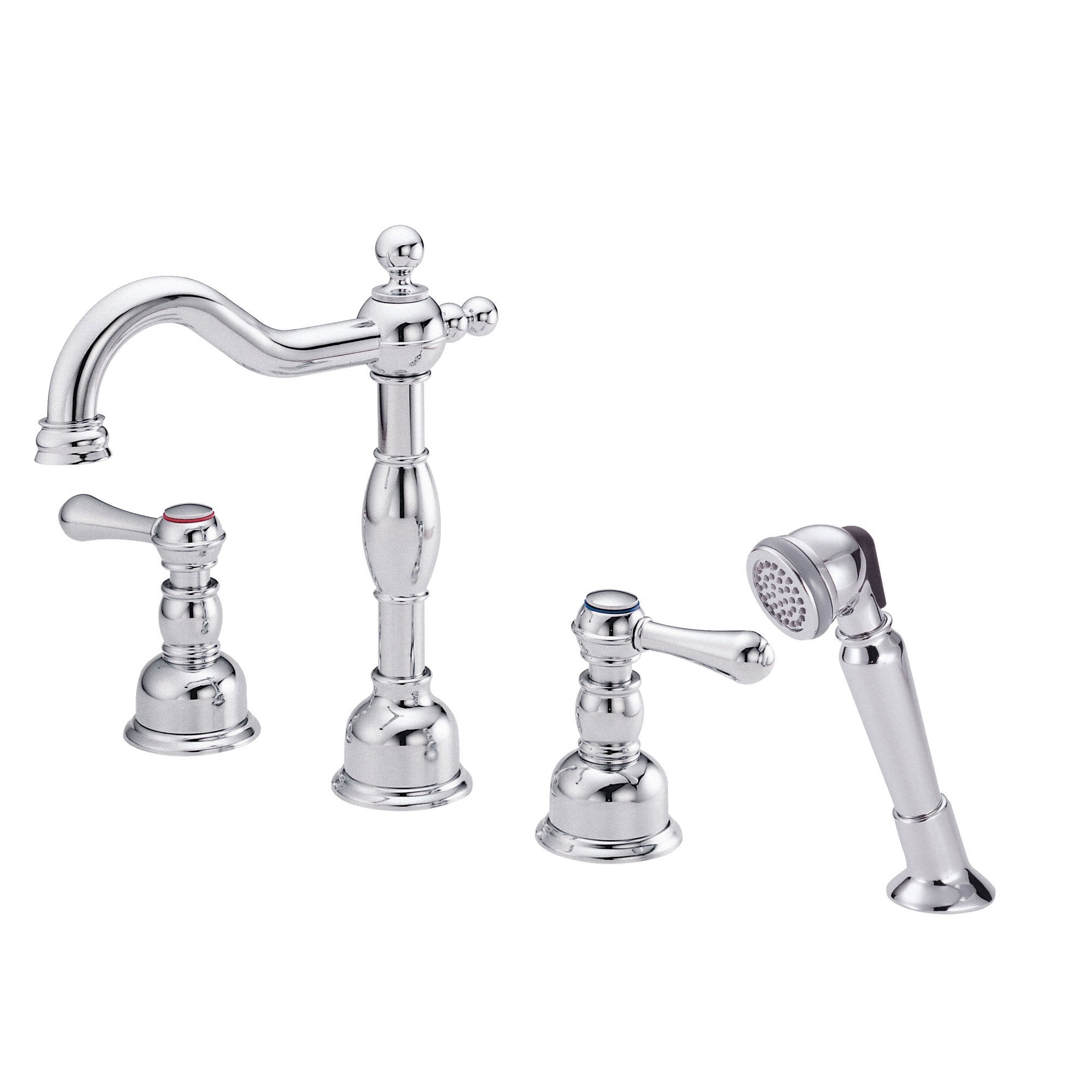 Danze Opulence Chrome Traditional Roman Tub Faucet with Hand Shower & Rough-in Valve | Luxury Bathroom Fixture for Spa-Like Experience